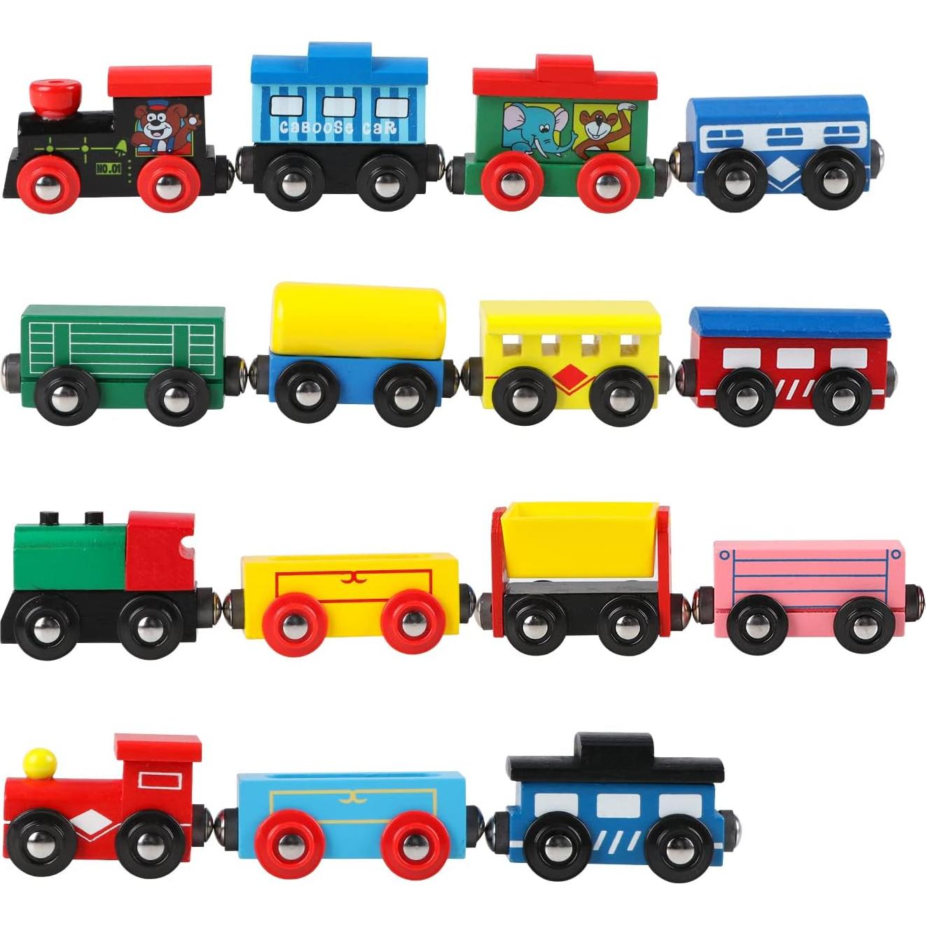 Set de Trenes de Madera Joqutoys 31 PCS con Vagones y Conectores