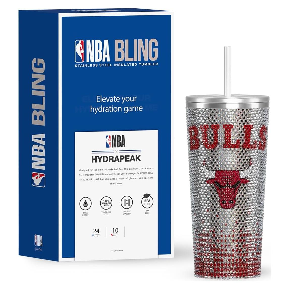 Taza Aislada Hydrapeak Chicago Bulls 720 ml con Popote