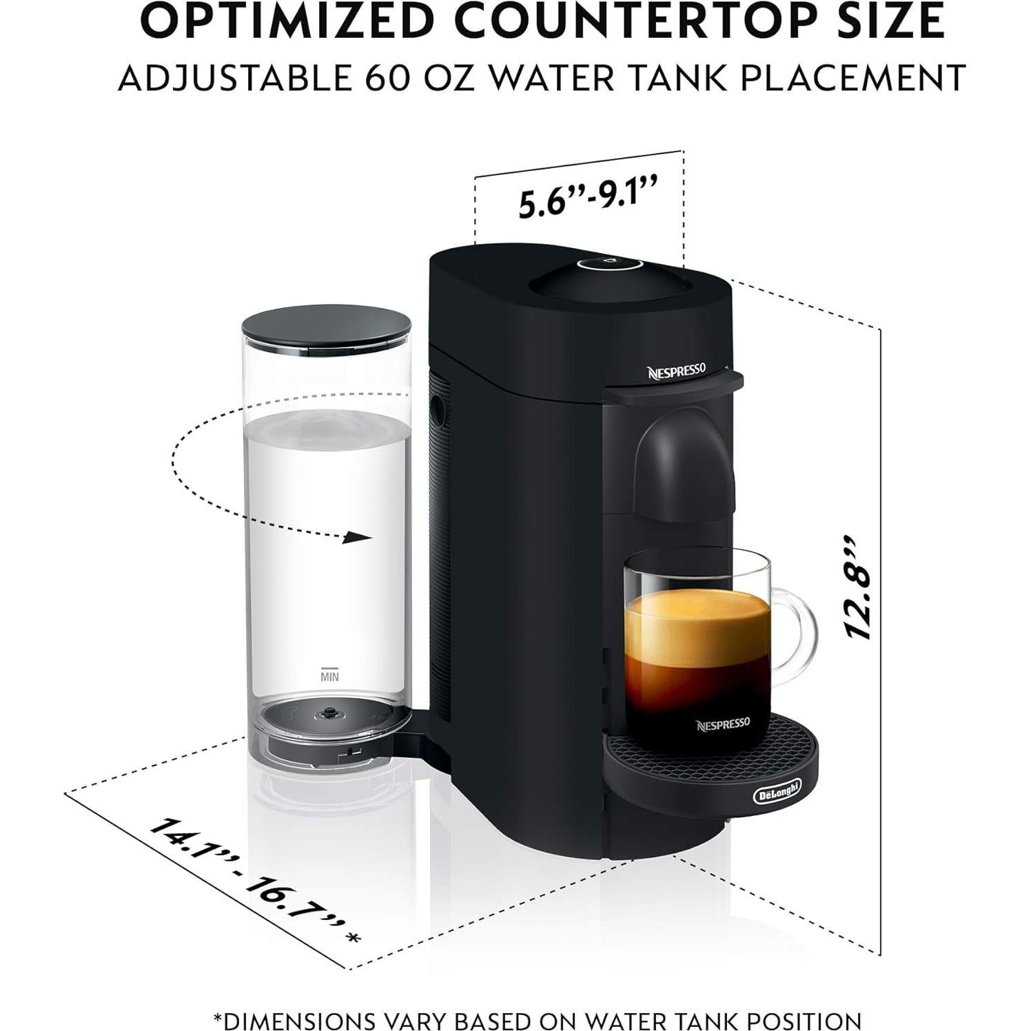 Cafetera Espresso De'Longhi VertuoPlus Automática Negra