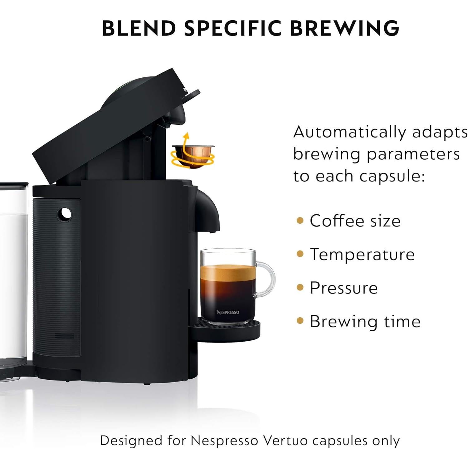 Cafetera Espresso De'Longhi VertuoPlus Automática Negra