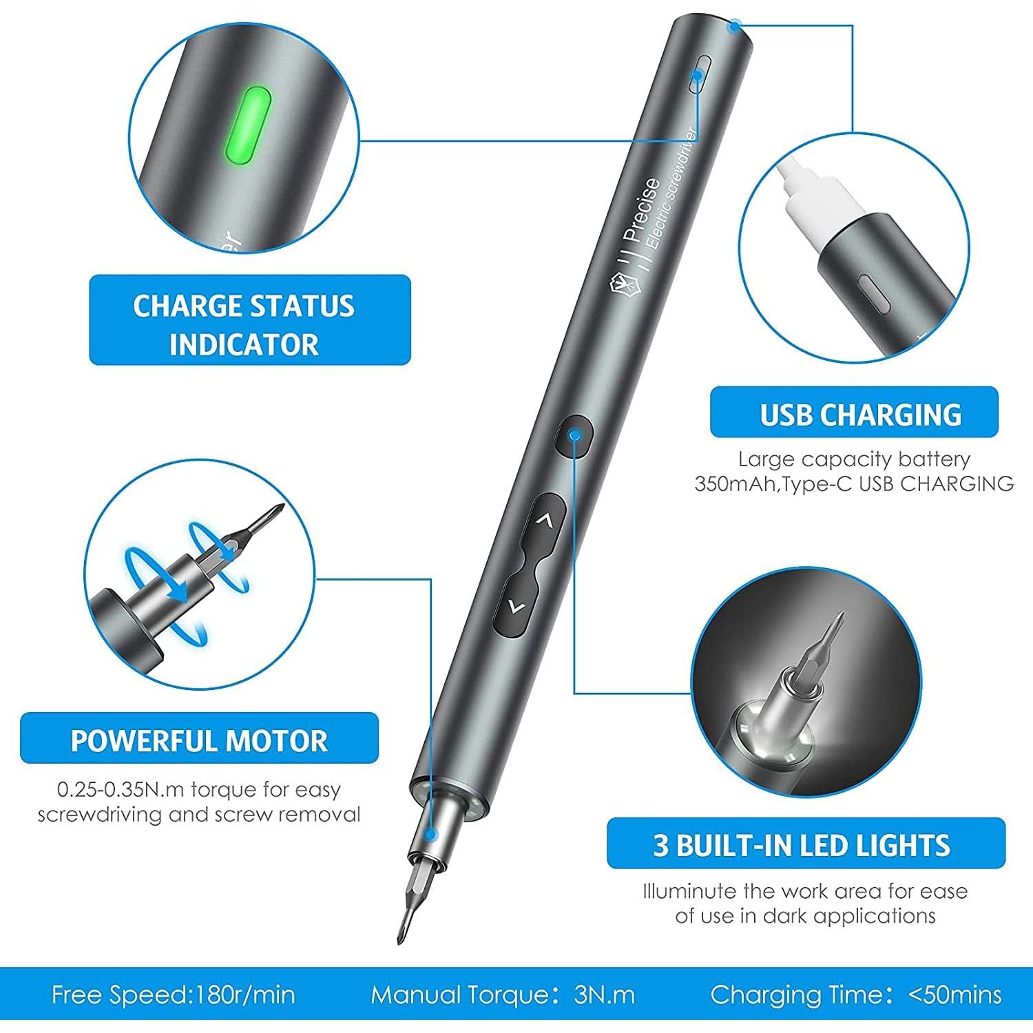 Destornillador Eléctrico AMIR 28 en 1 Mini Recargable
