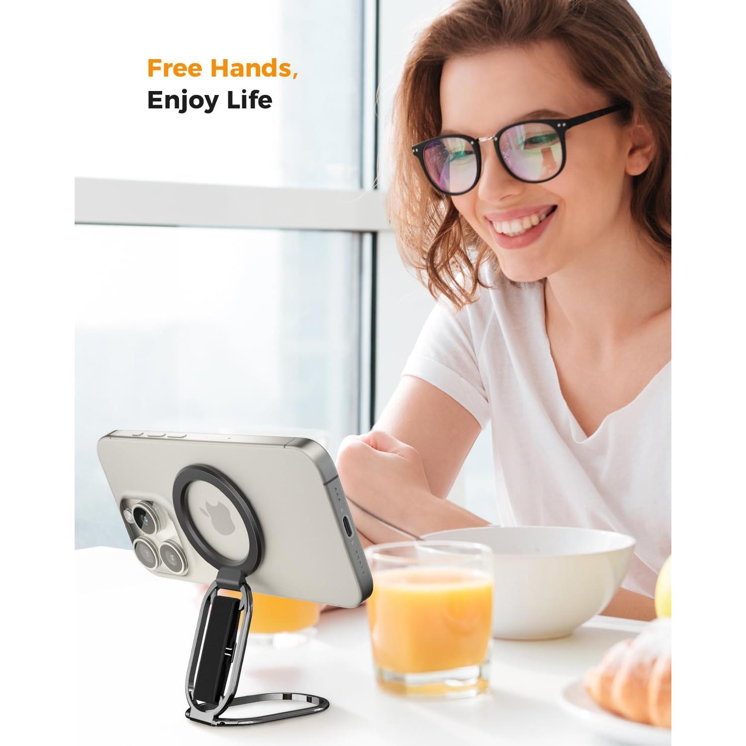 Soporte Magnético para iPhone MagSafe SUPERONE 4-en-1 Negro