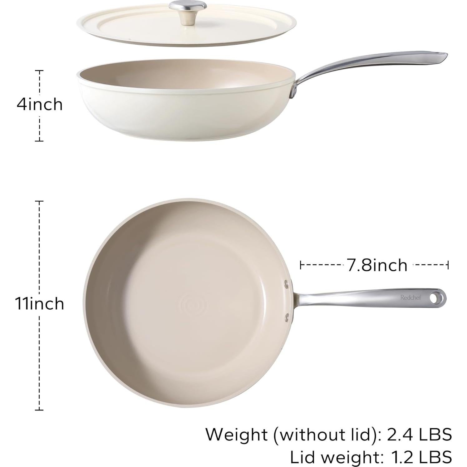 Sartén Cerámica Redchef 11" (27.94 cm) con Tapa 3.5QT