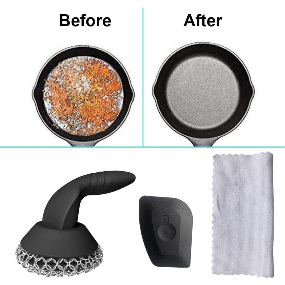 Estropajo de Acero Inoxidable HOVhomeDEVP con Raspador y Toalla