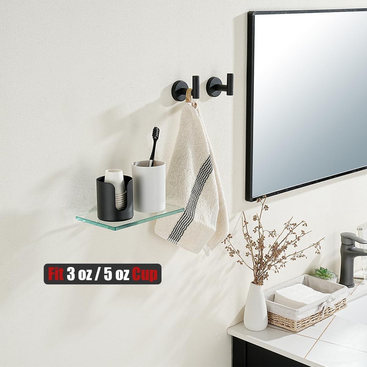 Dispensador de Tazas de Baño JQK Negro 3 oz y 5 oz