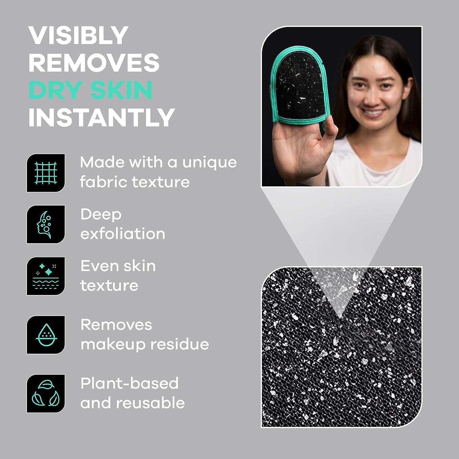 Mitón Exfoliante Facial Dermasuri - Limpiador Profundo 1 Cuenta