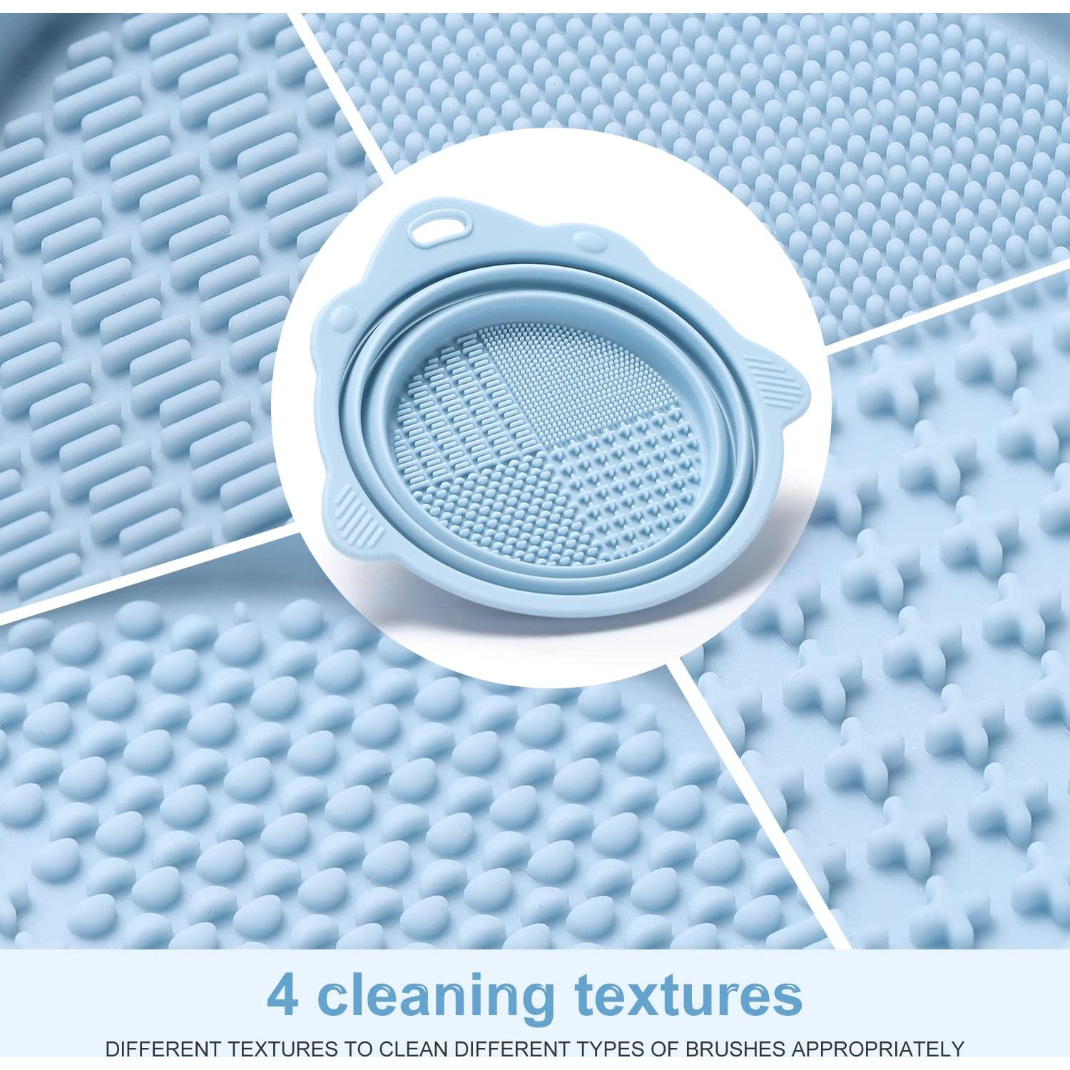 Tazón Limpiador de Brochas de Maquillaje Etercycle Plegable Azul