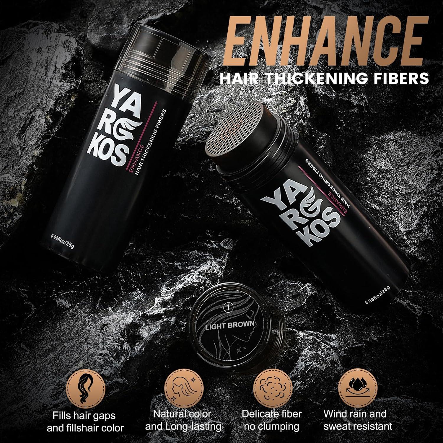 Fibras para Cabello Fino Yargkos 28g Café Claro - Relleno Instantáneo