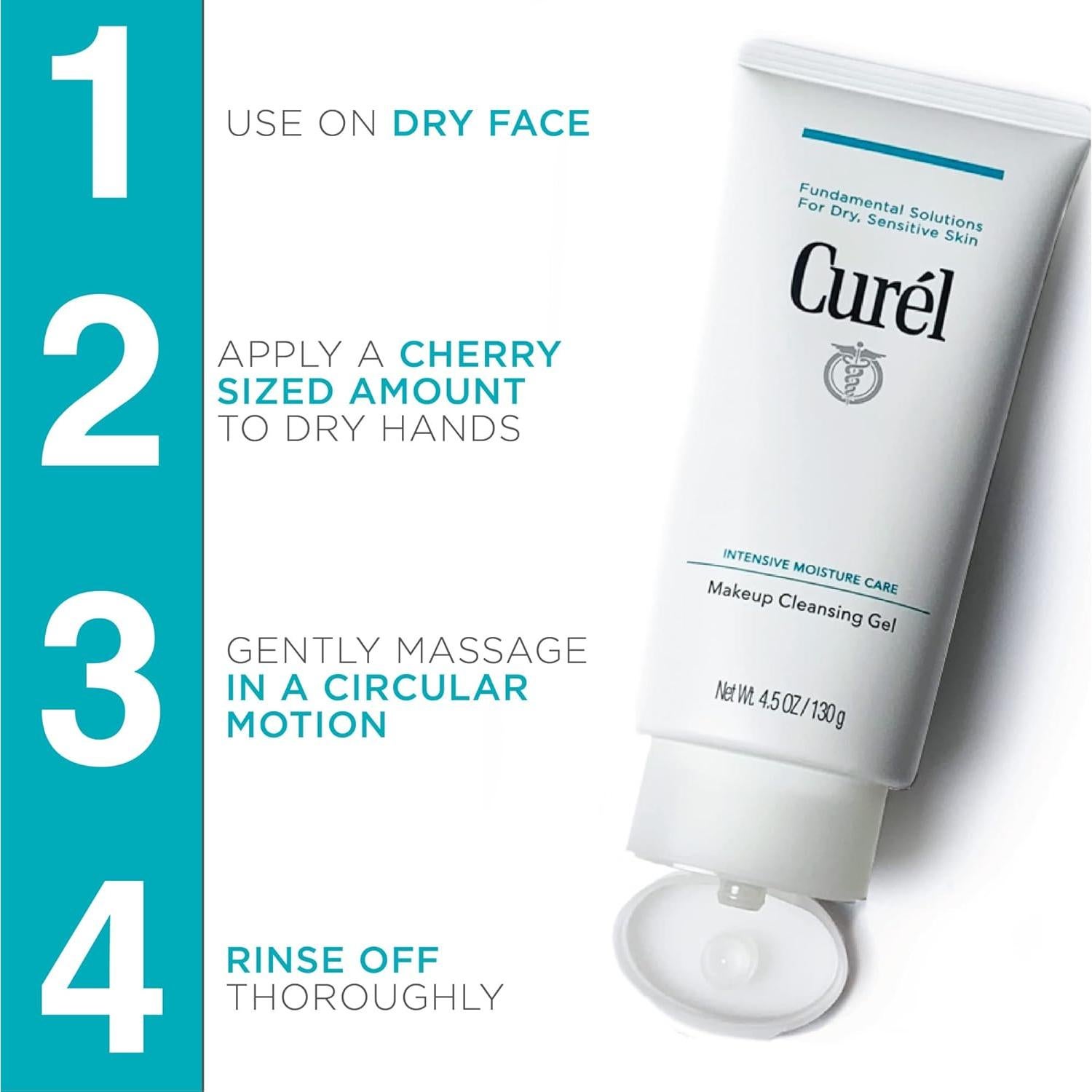 Curel Gel Limpiador Facial Suave 127.6 g para Piel Sensible