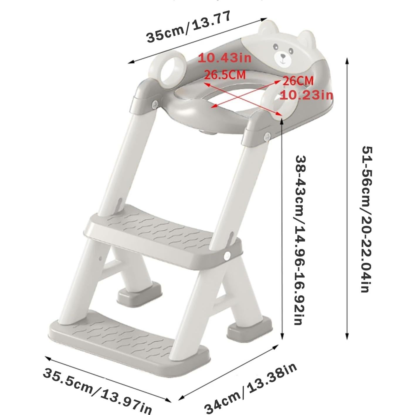 Asiento de Entrenamiento para el Baño PandaEar Gris Plegable