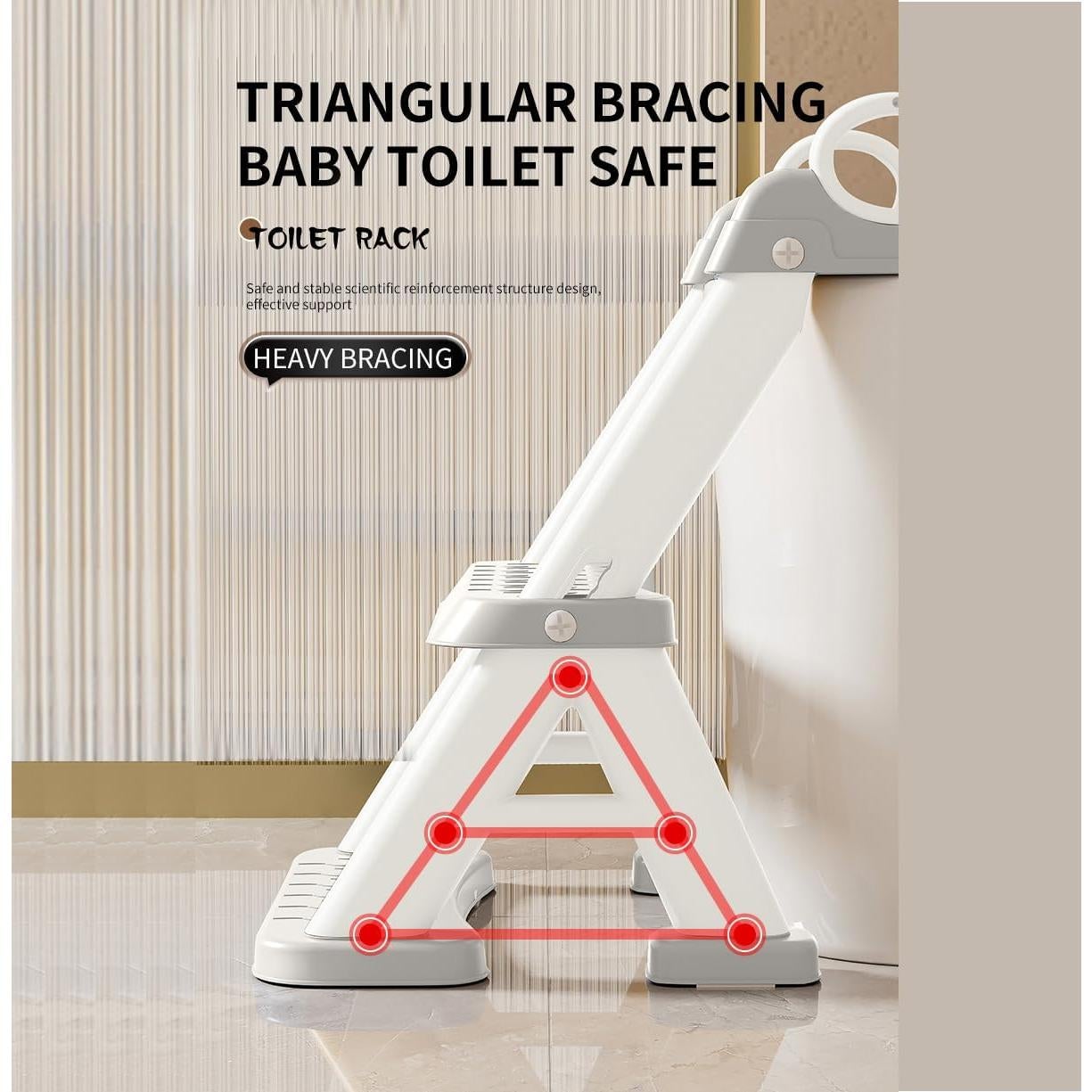 Asiento de Entrenamiento para el Baño PandaEar Gris Plegable