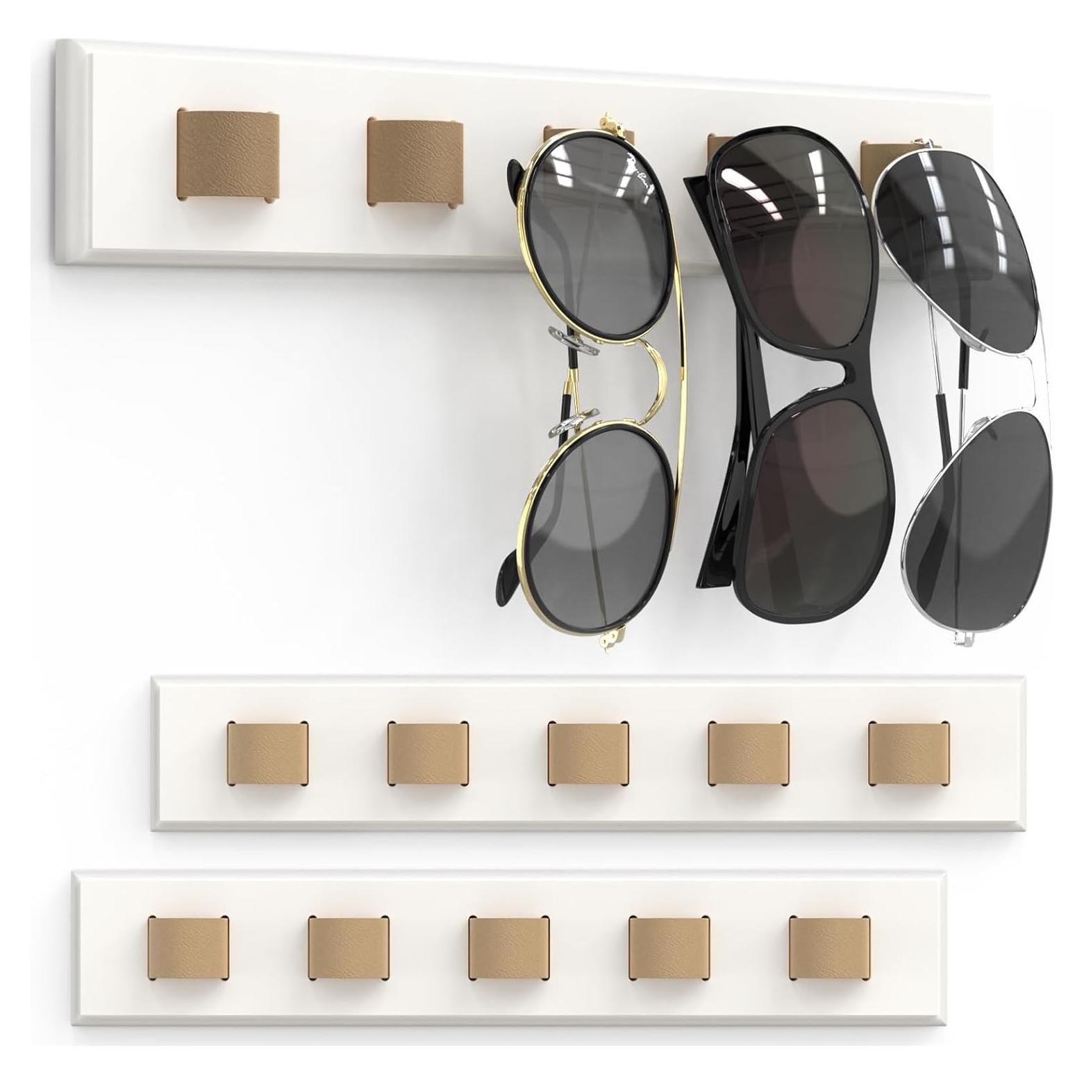Organizador de Gafas de Sol Durmmur 3 Paquetes Madera Crema