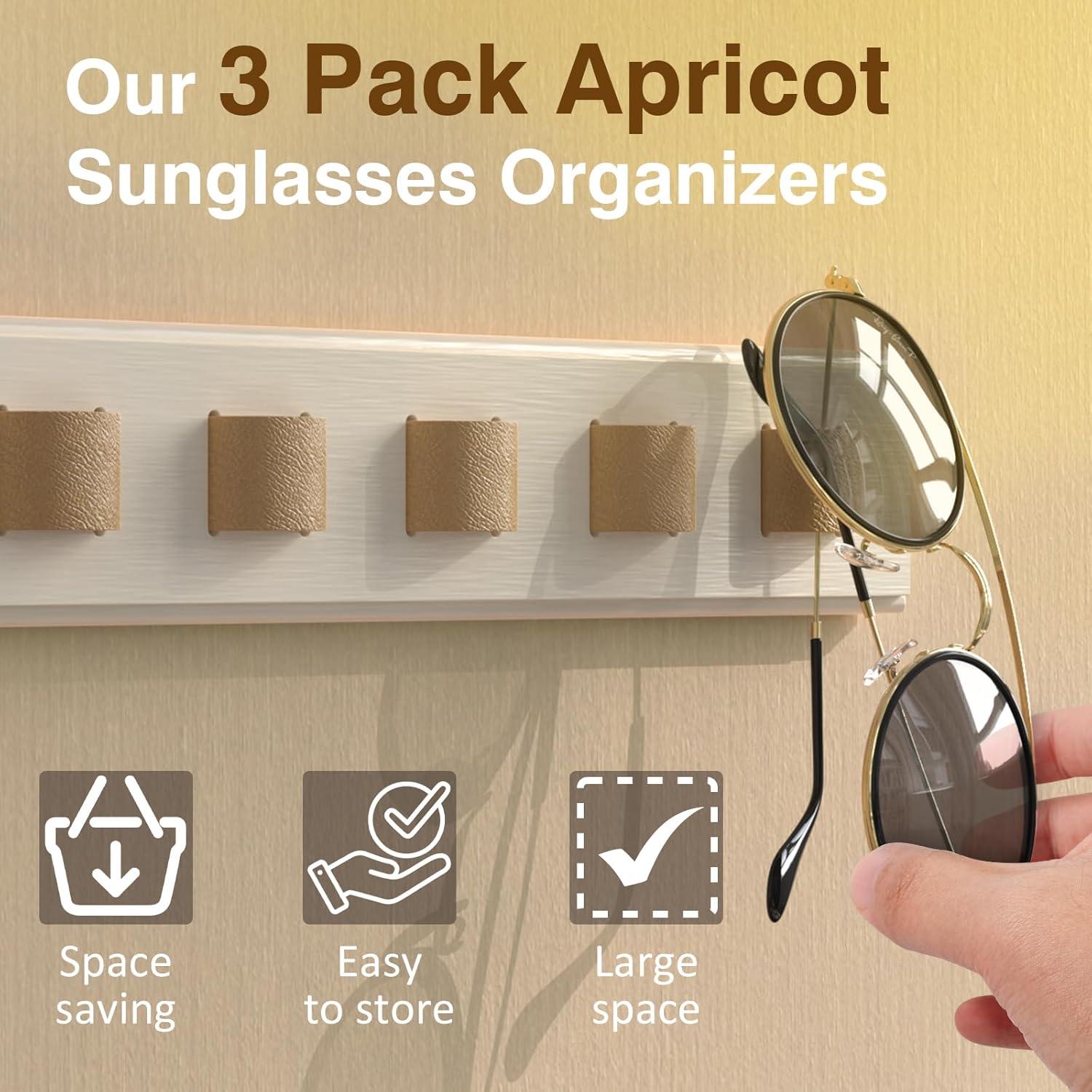 Organizador de Gafas de Sol Durmmur 3 Paquetes Madera Crema