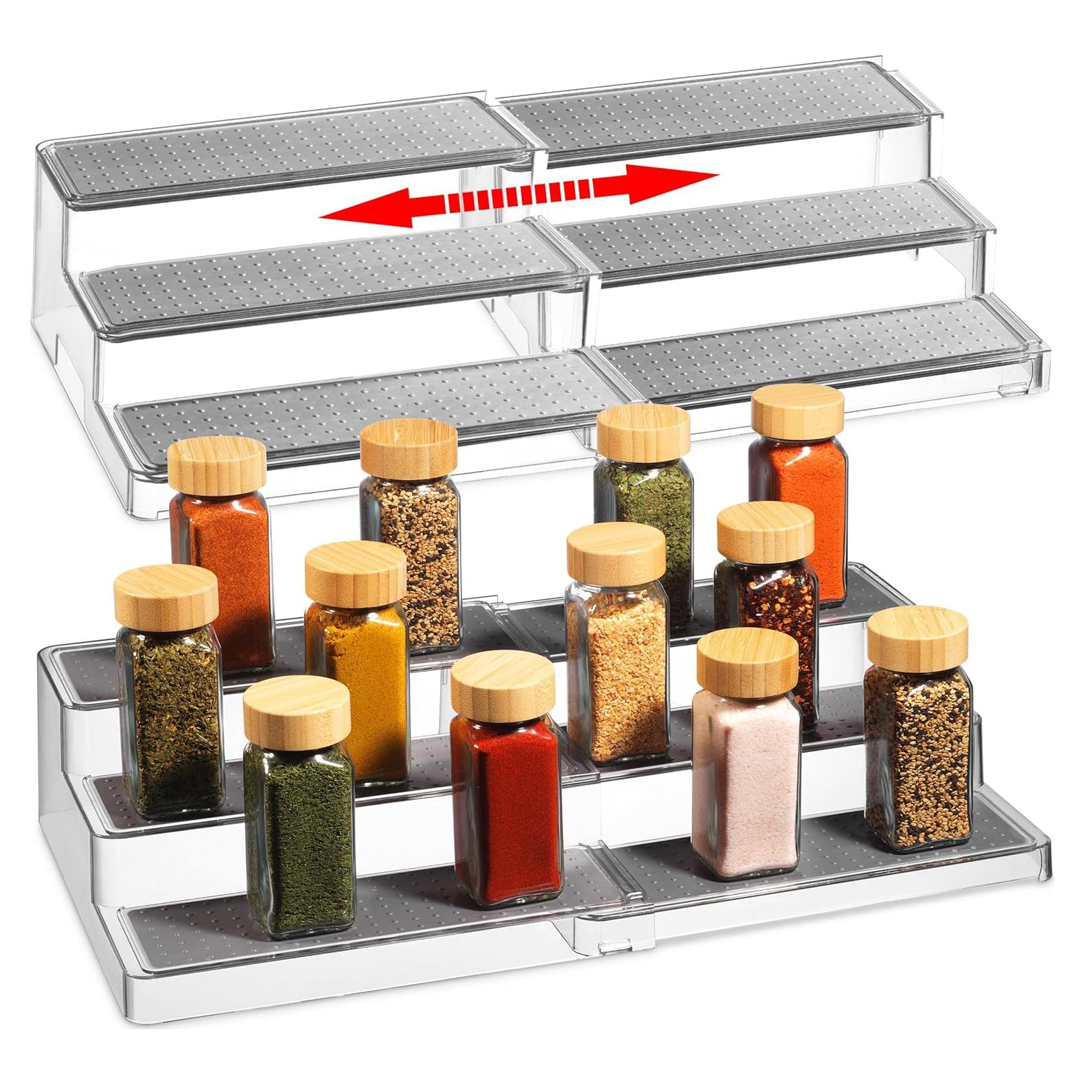 Organizador de Especias Oizeir Expandible 3 Niveles Claro 2-Pack