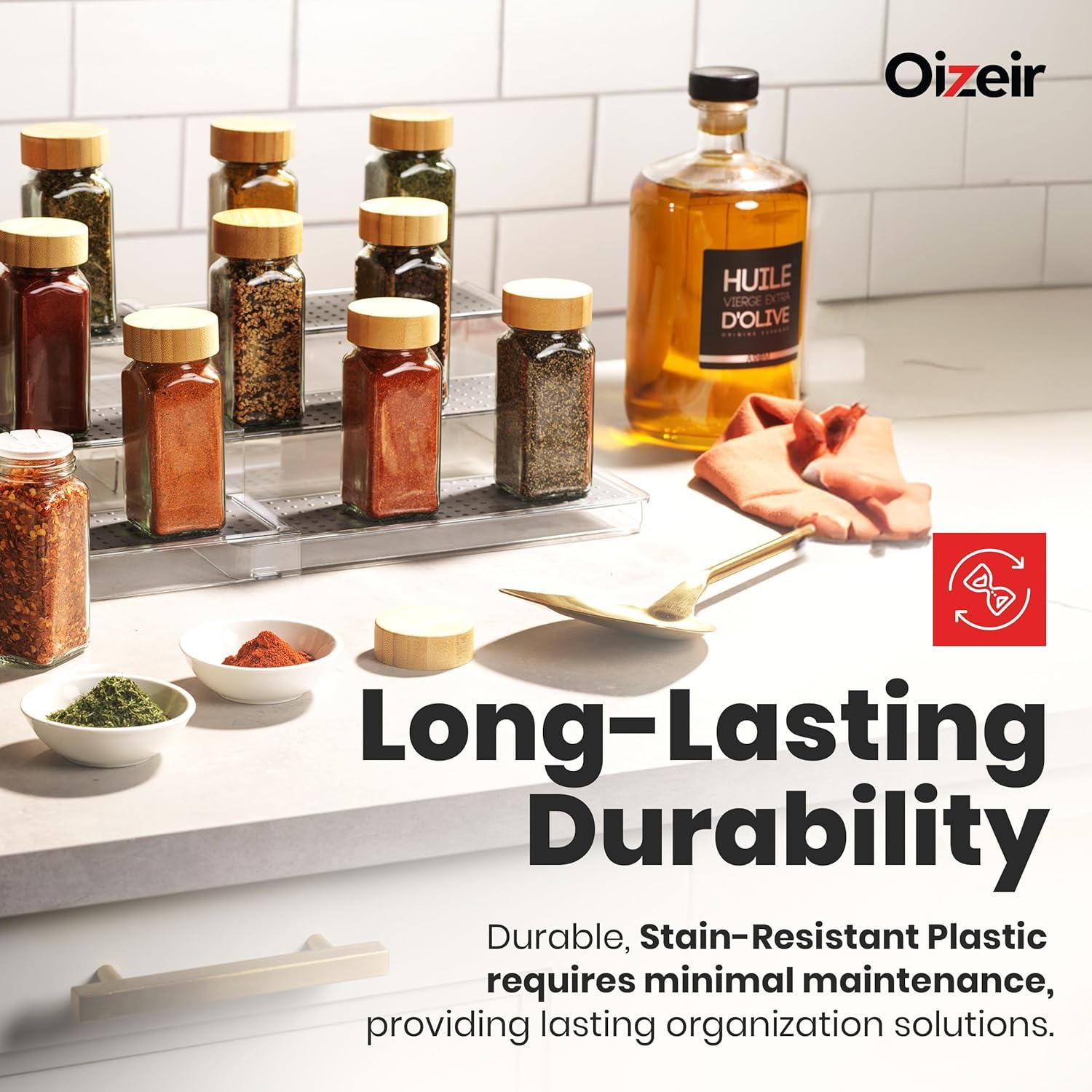 Organizador de Especias Oizeir Expandible 3 Niveles Claro 2-Pack