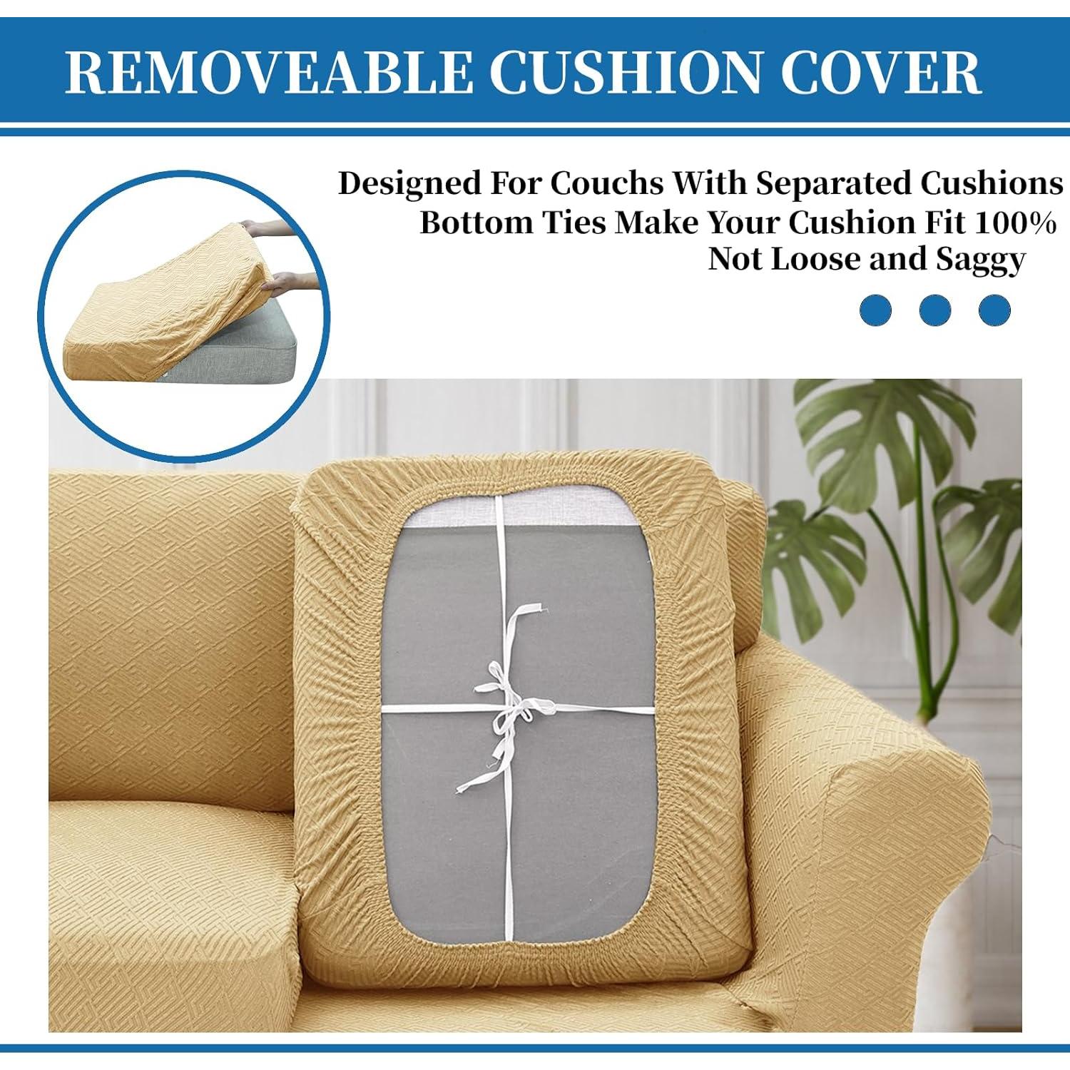 Funda de Silla XINEAGE 2 Piezas Antideslizante Beige 31-46"