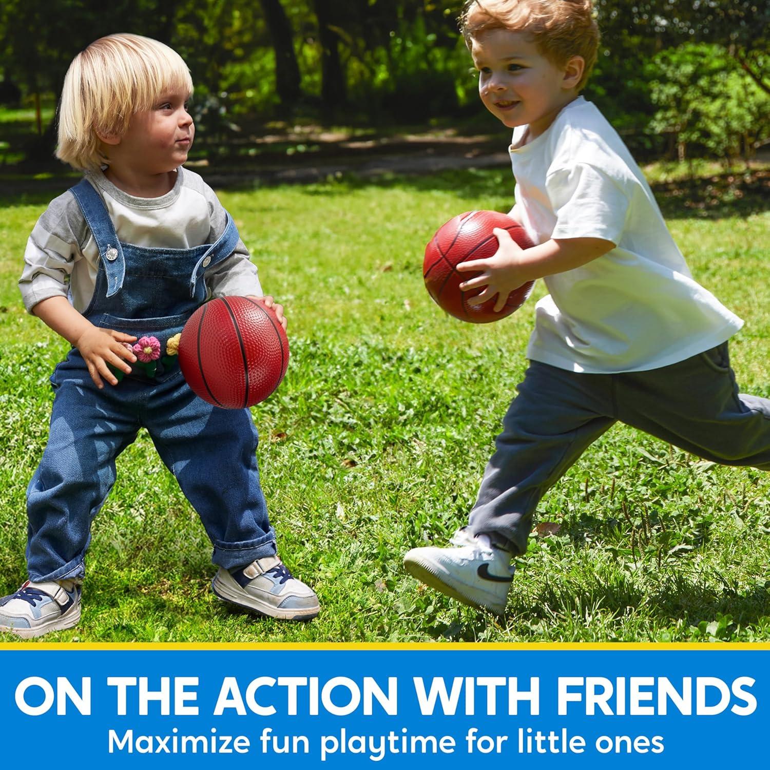 SYNCFUN Set de Baloncesto Mini 6 Pelotas y Bomba 12,7 cm