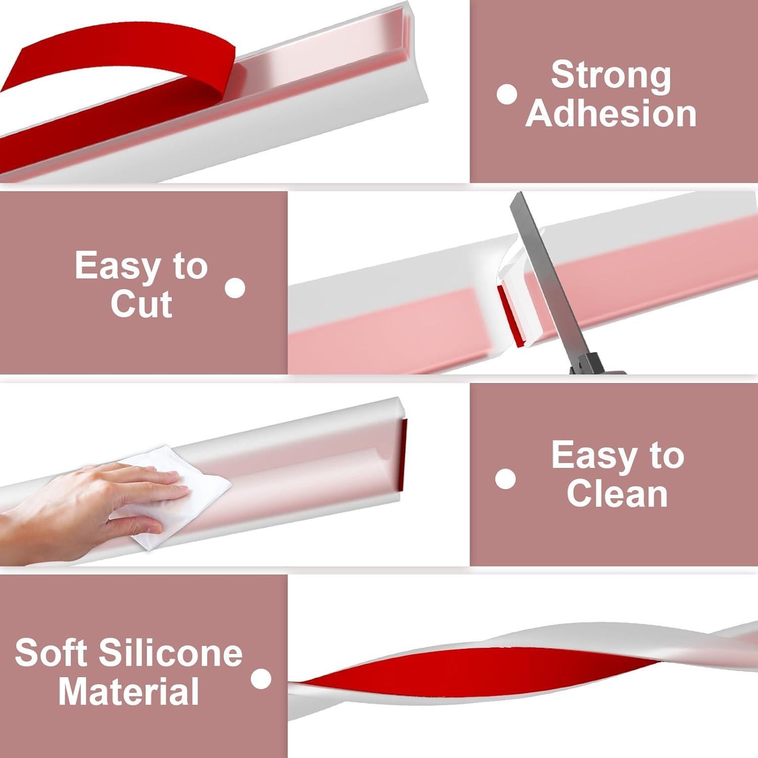 Umbral de Ducha Silicona Hzetuu 99 cm Impermeable Autoadhesivo