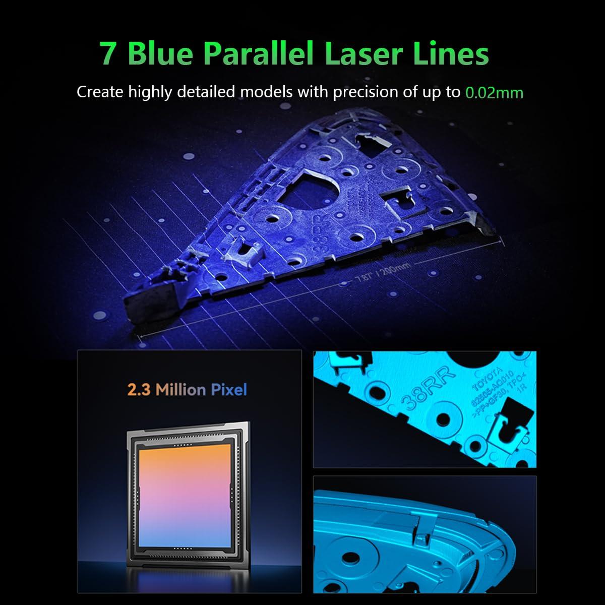 Escáner 3D Creality CR-Scan Raptor 0.02mm Precisión Luz Azul