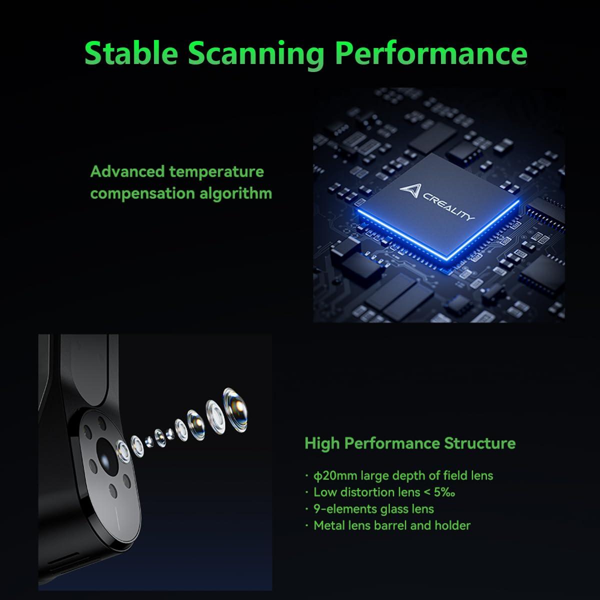 Escáner 3D Creality CR-Scan Raptor 0.02mm Precisión Luz Azul