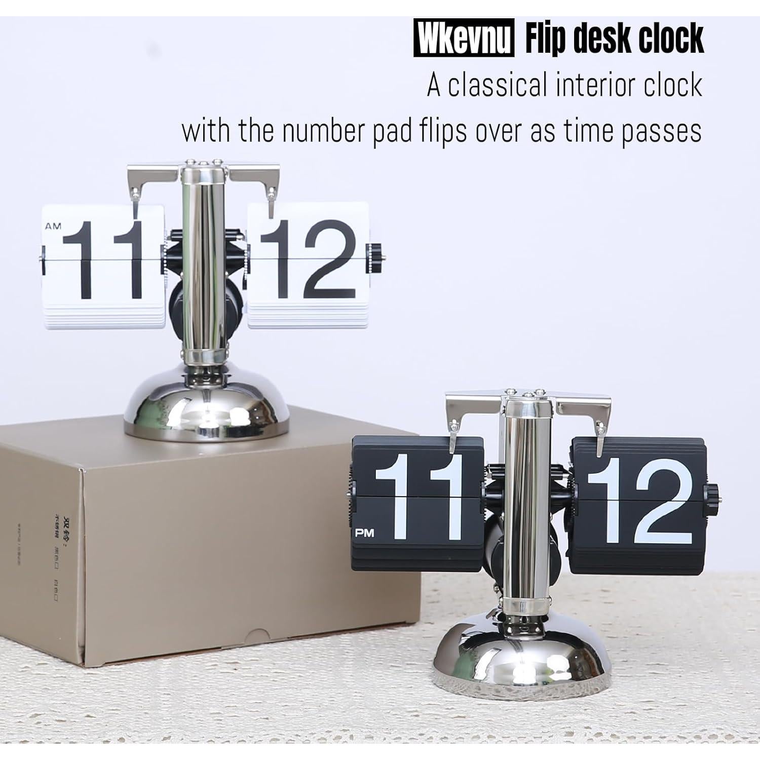 Reloj de Pared Digital Retro Wkevnu 21x16cm Negro