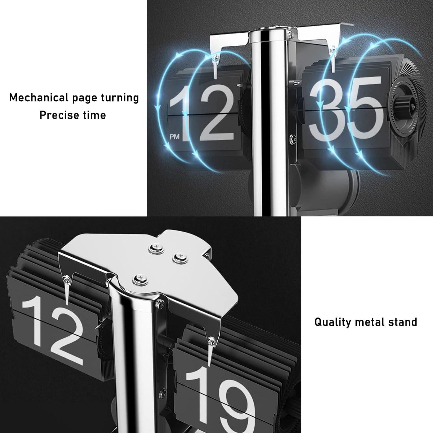 Reloj de Pared Digital Retro Wkevnu 21x16cm Negro