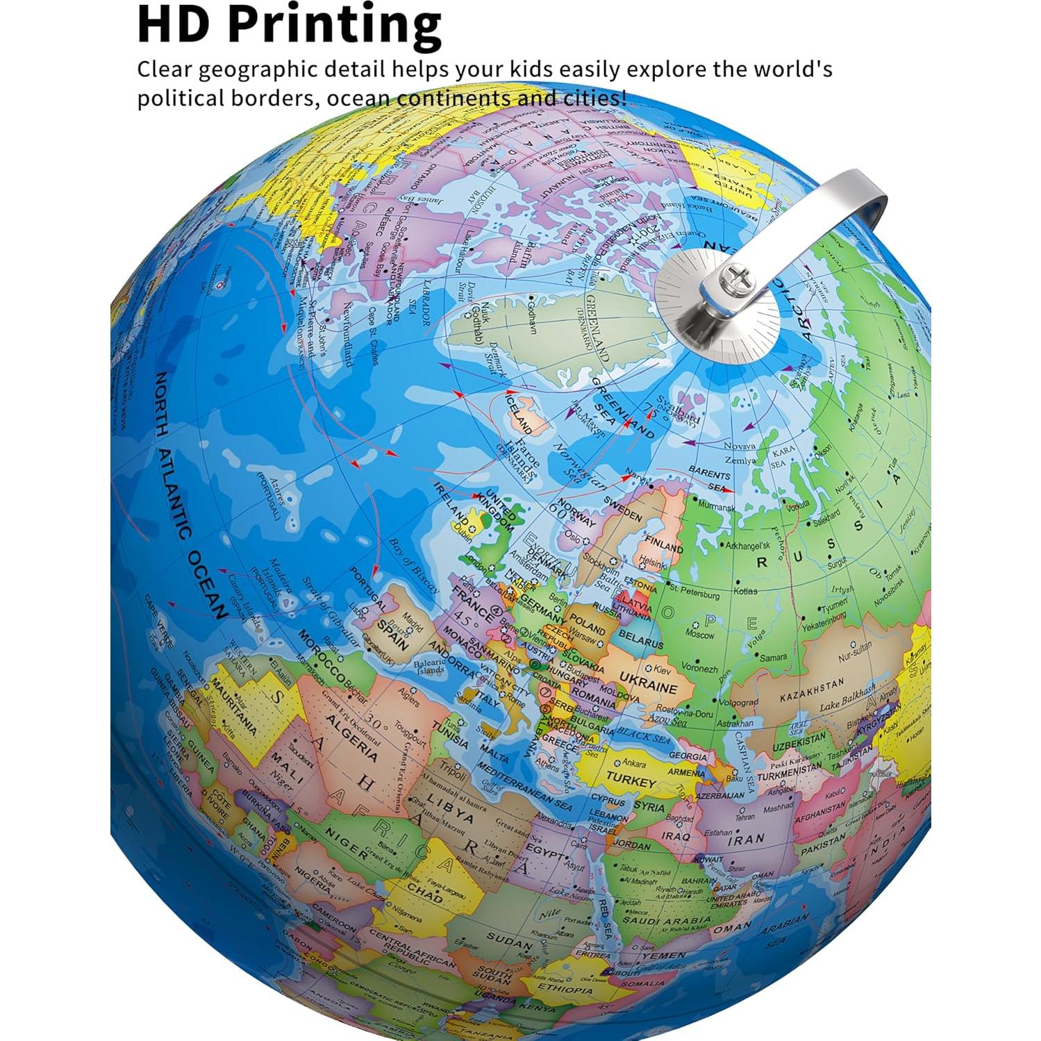 Globo Terráqueo Educativo Orionstar 33cm con Luz LED