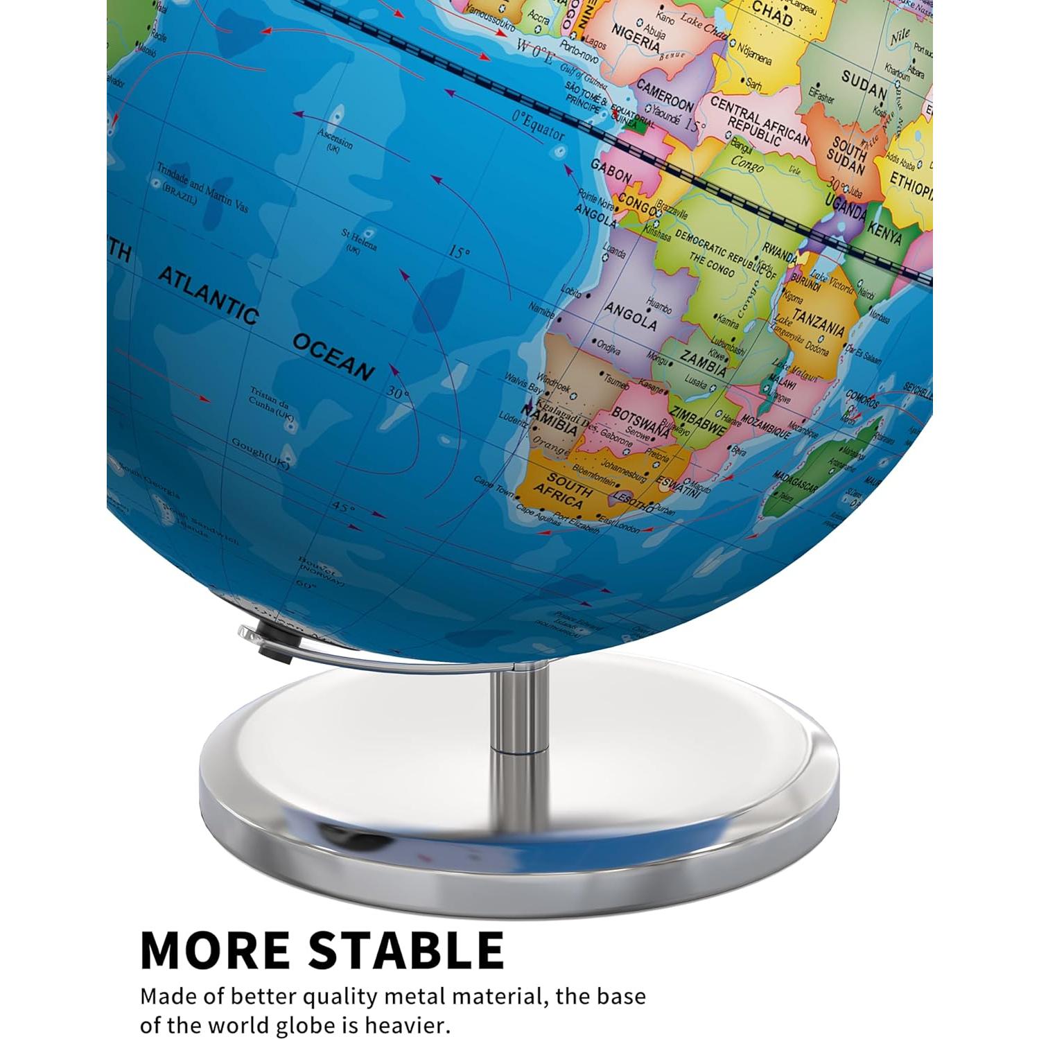 Globo Terráqueo Educativo Orionstar 33cm con Luz LED