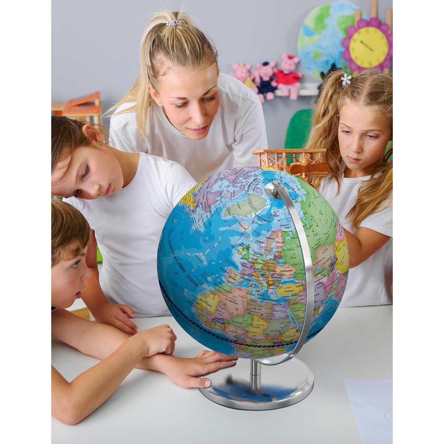 Globo Terráqueo Educativo Orionstar 33cm con Luz LED