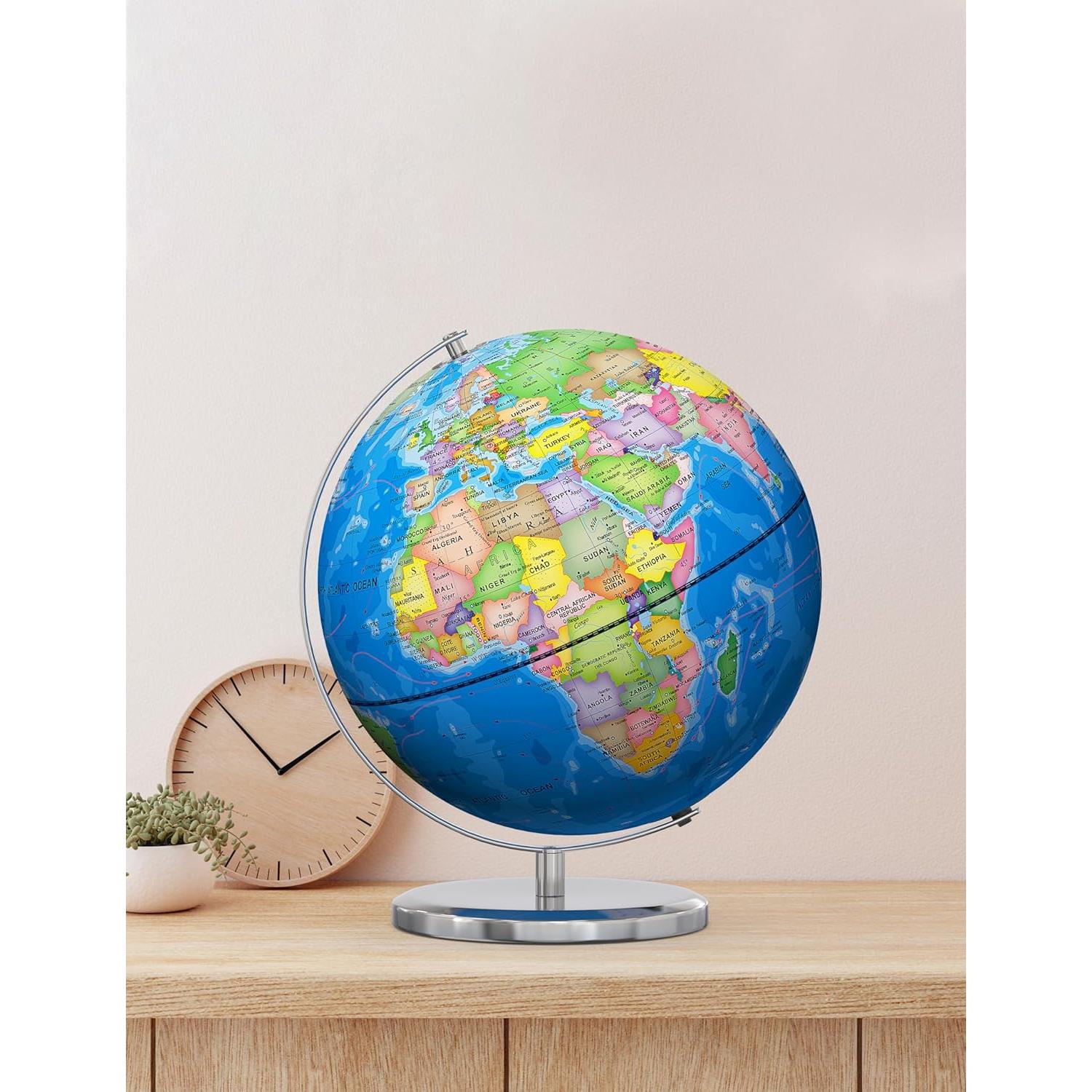 Globo Terráqueo Educativo Orionstar 33cm con Luz LED