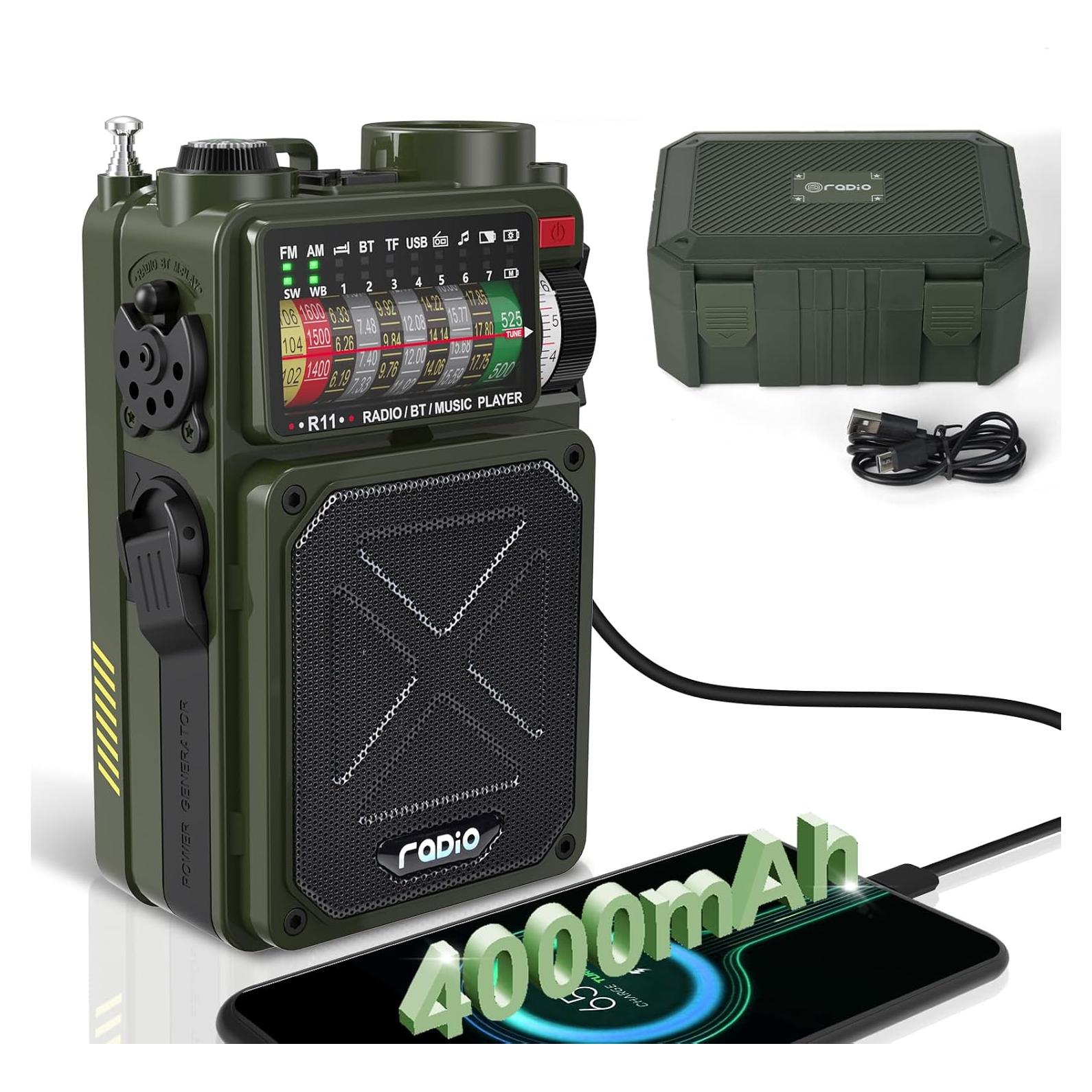 Radio de Emergencia Emgykit con Bluetooth y Linterna 4000mAh