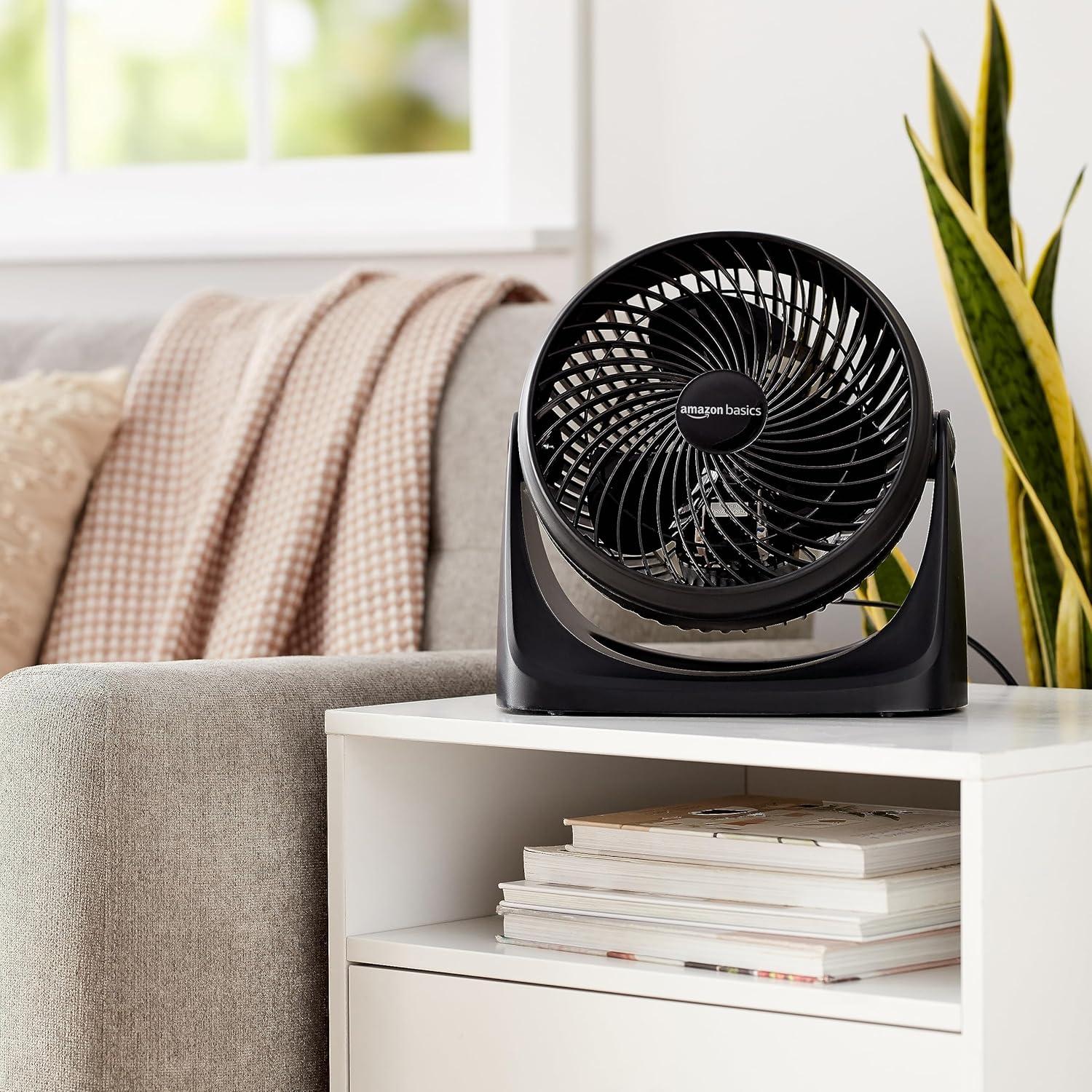Ventilador Circulador de Aire Amazon Basics 35W 3 Velocidades Negro