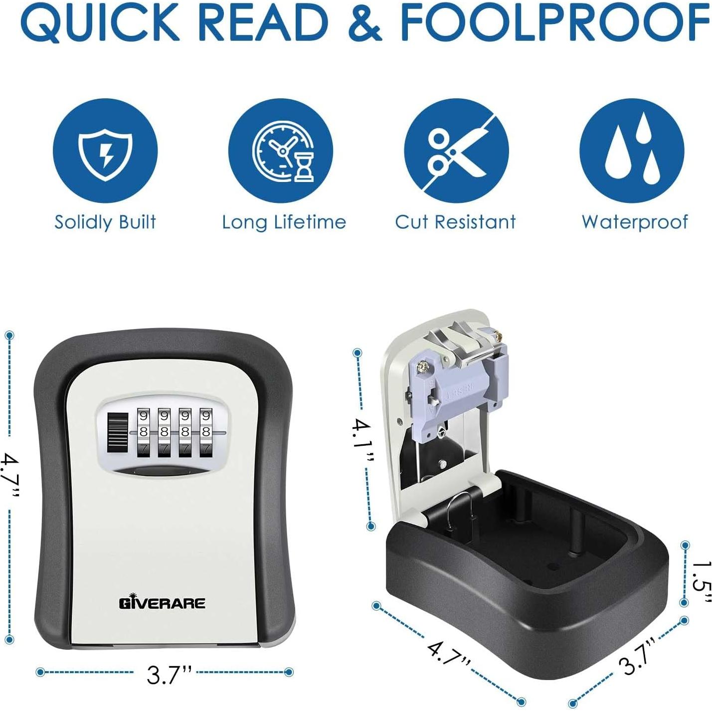 Caja de Llave GIVERARE con Cerradura de Combinación 4 Dígitos