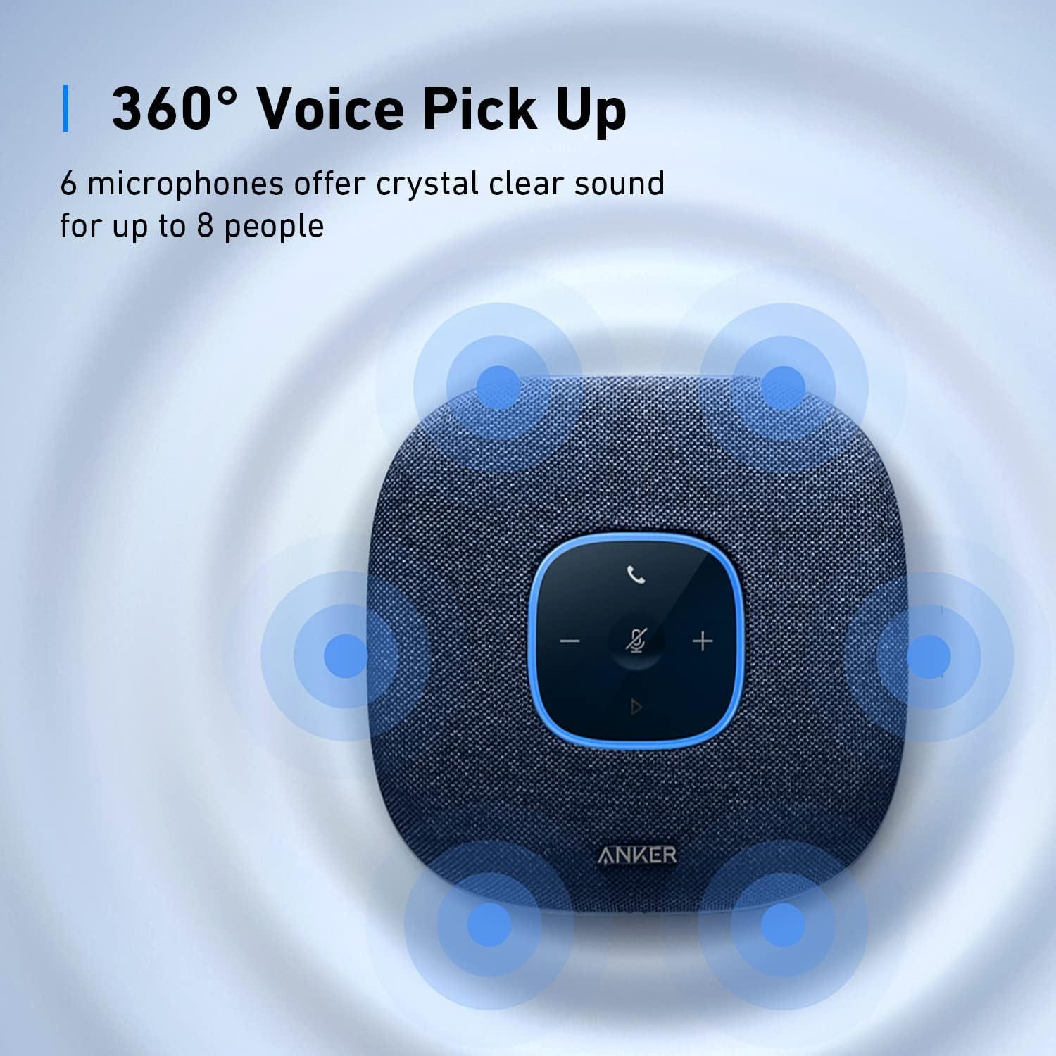 Altavoz Bluetooth Anker PowerConf S3, 6 Micrófonos, 24H Llamadas