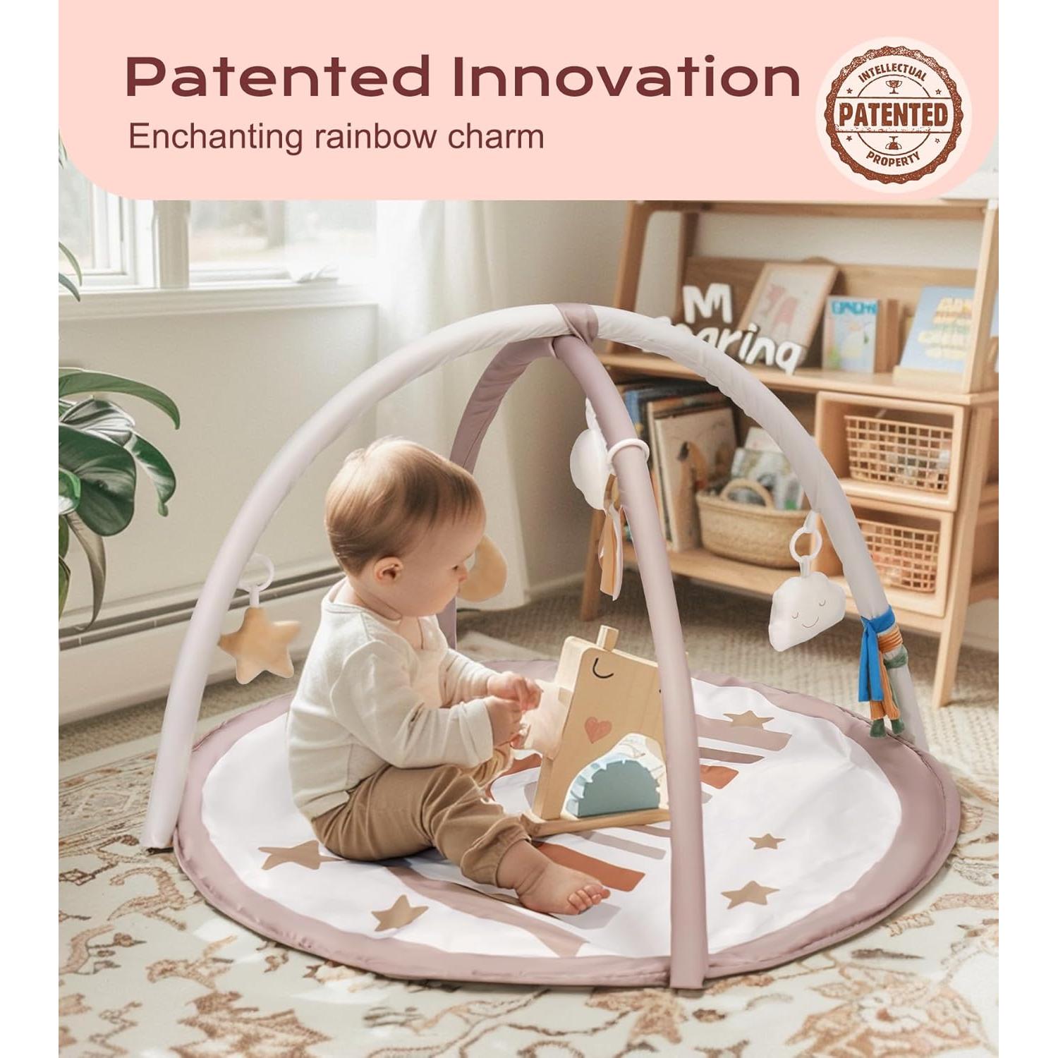 Alfombra de Juego para Bebés Rainbow BabyGym 90x90 cm
