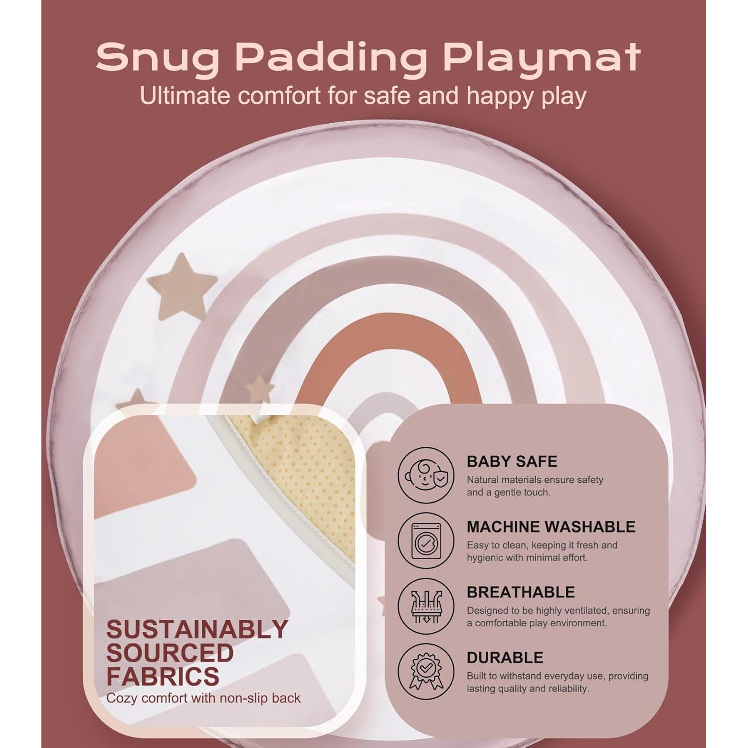 Alfombra de Juego para Bebés Rainbow BabyGym 90x90 cm