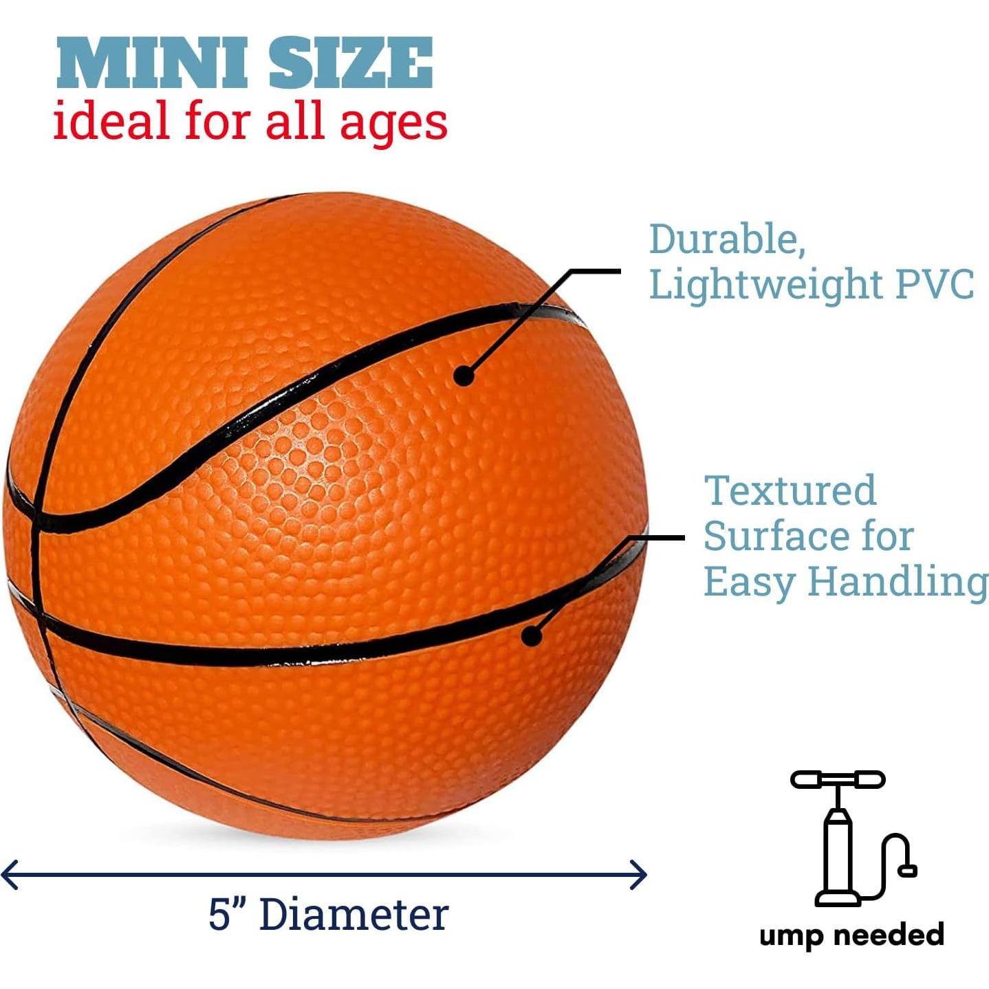 Botabee Set de 3 Pelotas de Baloncesto Mini 12,7 cm - Naranja y Negro