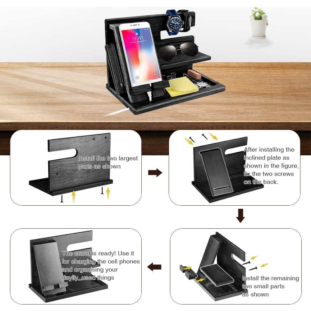 Organizador de Escritorio de Madera 1STKER para Hombres - Carga y Almacenaje