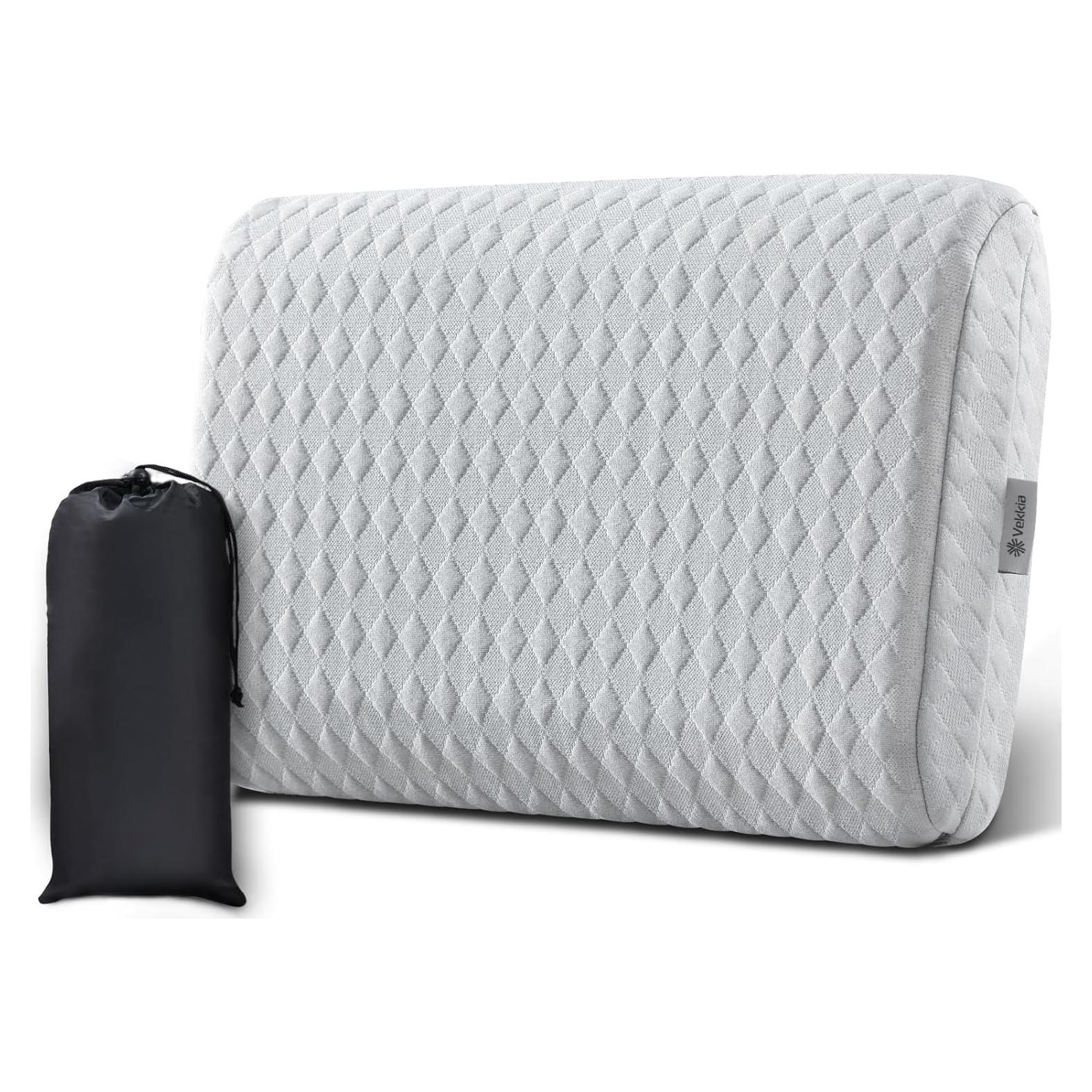 Almohada de Viaje Vekkia Pequeña con Espuma Viscoelástica Gris