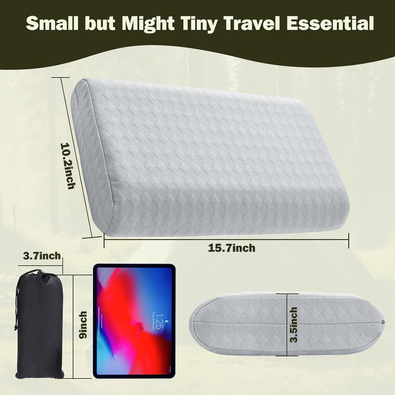 Almohada de Viaje Vekkia Pequeña con Espuma Viscoelástica Gris