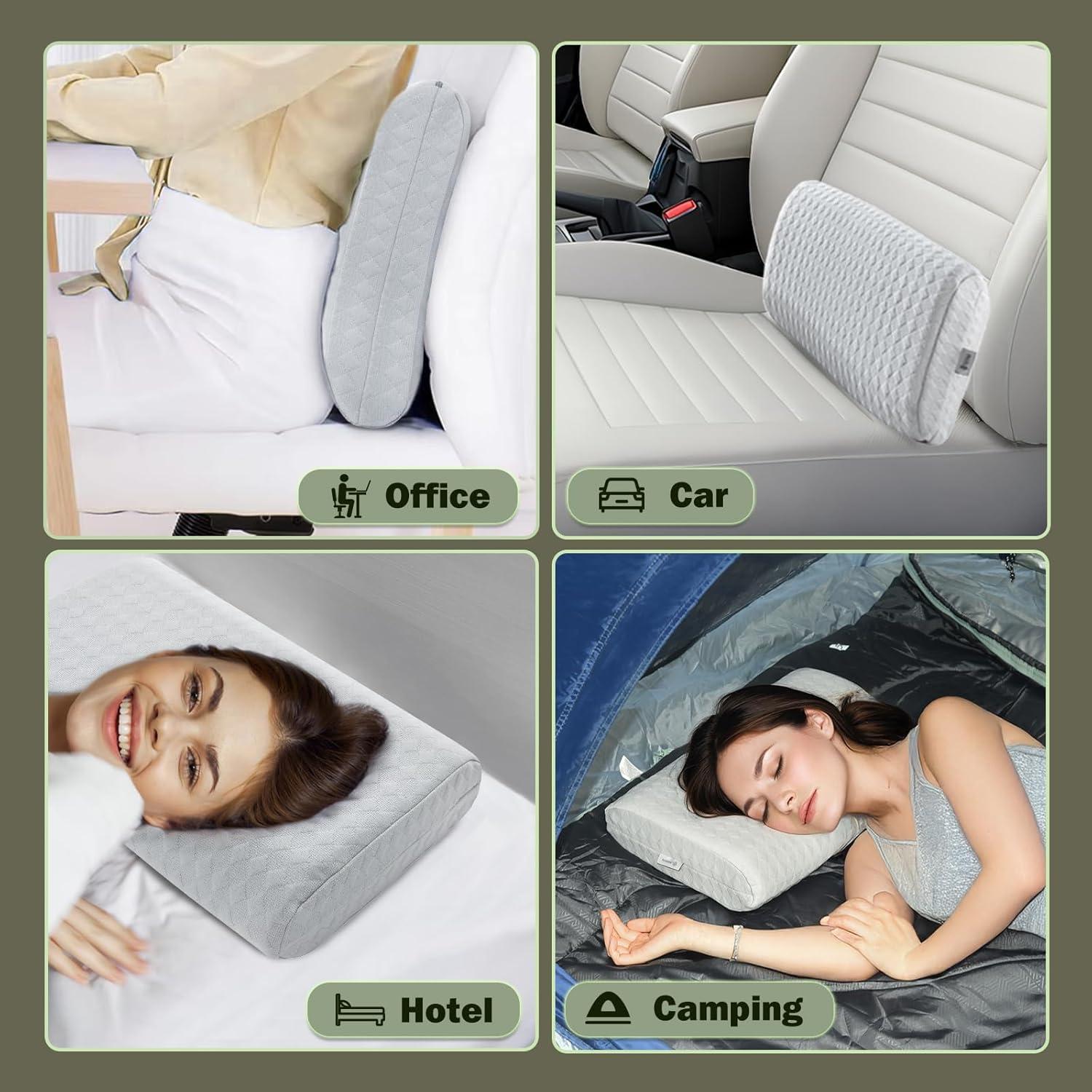 Almohada de Viaje Vekkia Pequeña con Espuma Viscoelástica Gris