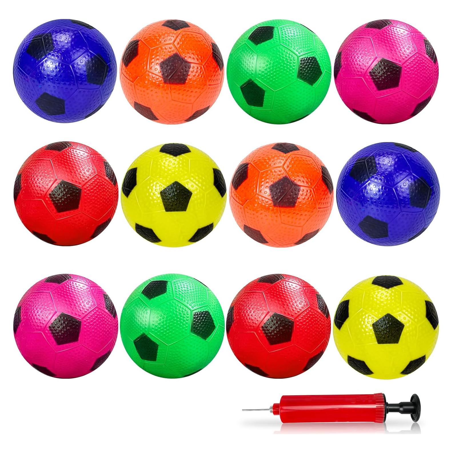 Paquete de 12 Mini Pelotas de Fútbol Ynanimery 10 cm Coloridas