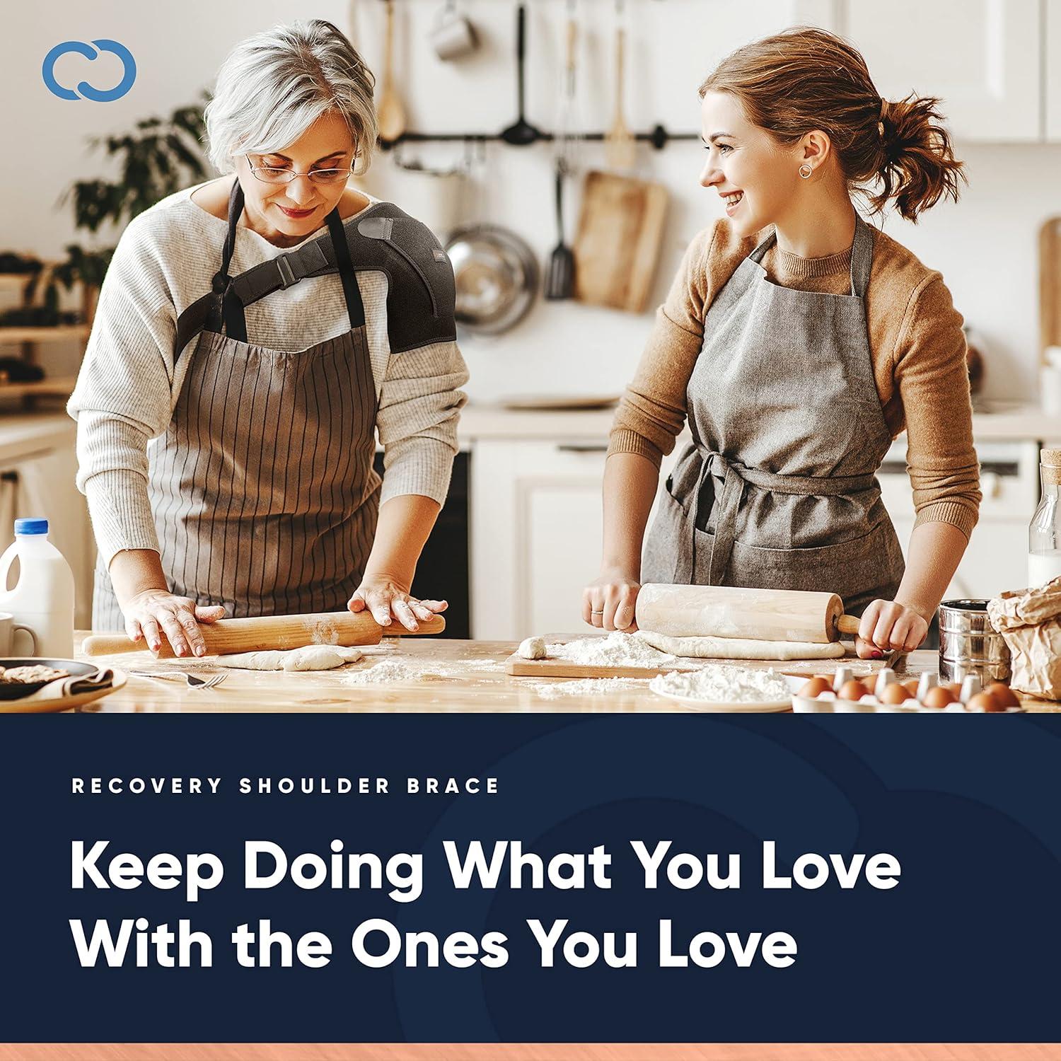 Faja de Compresión de Cobre para Hombro - Ajustable S/M - Negro/Rosa