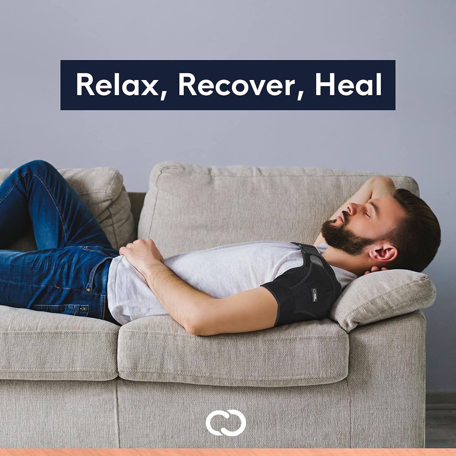 Faja de Compresión de Cobre para Hombro - Ajustable S/M - Negro/Rosa