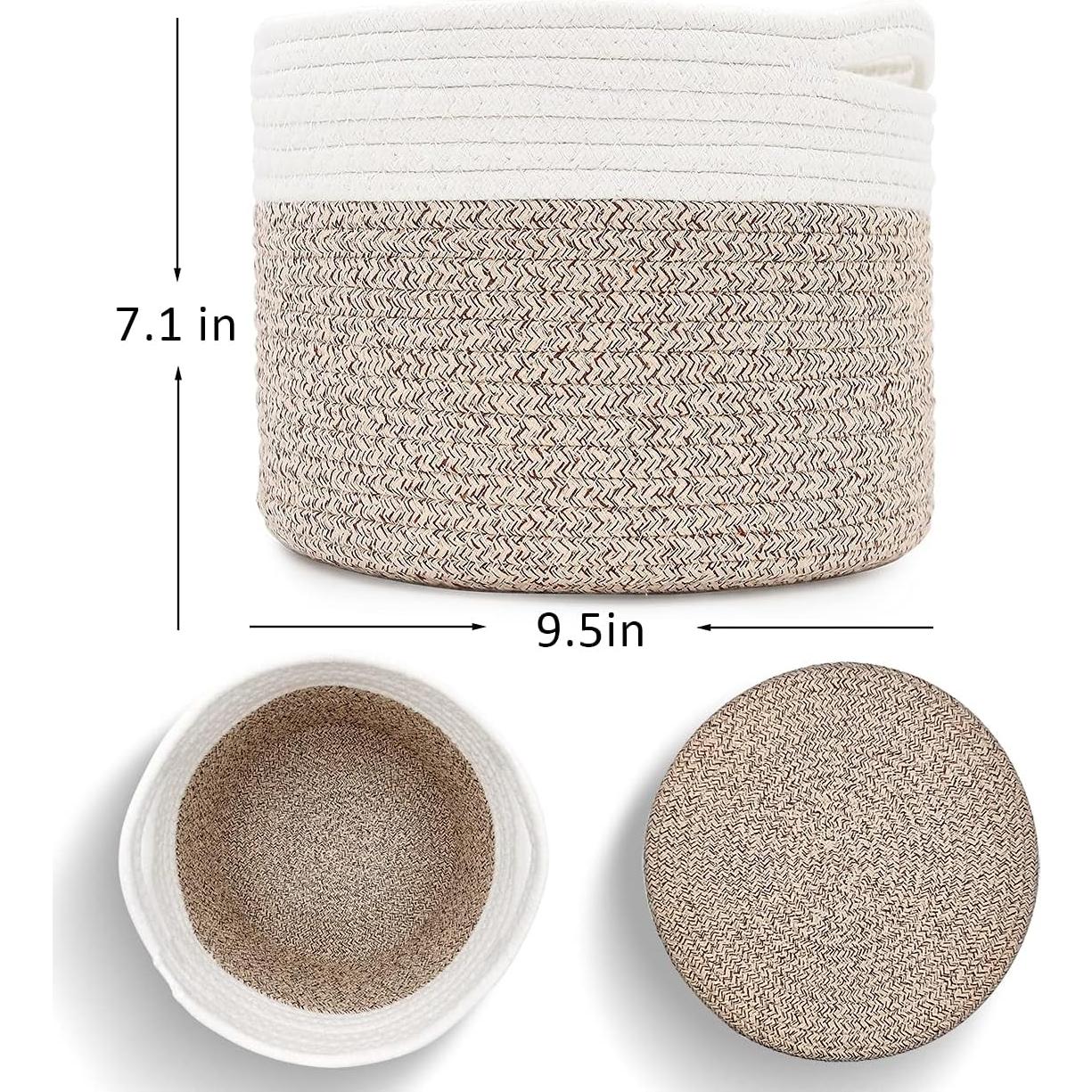 Cesta de Almacenamiento Loravou Pequeña Algodón Marrón 24cm