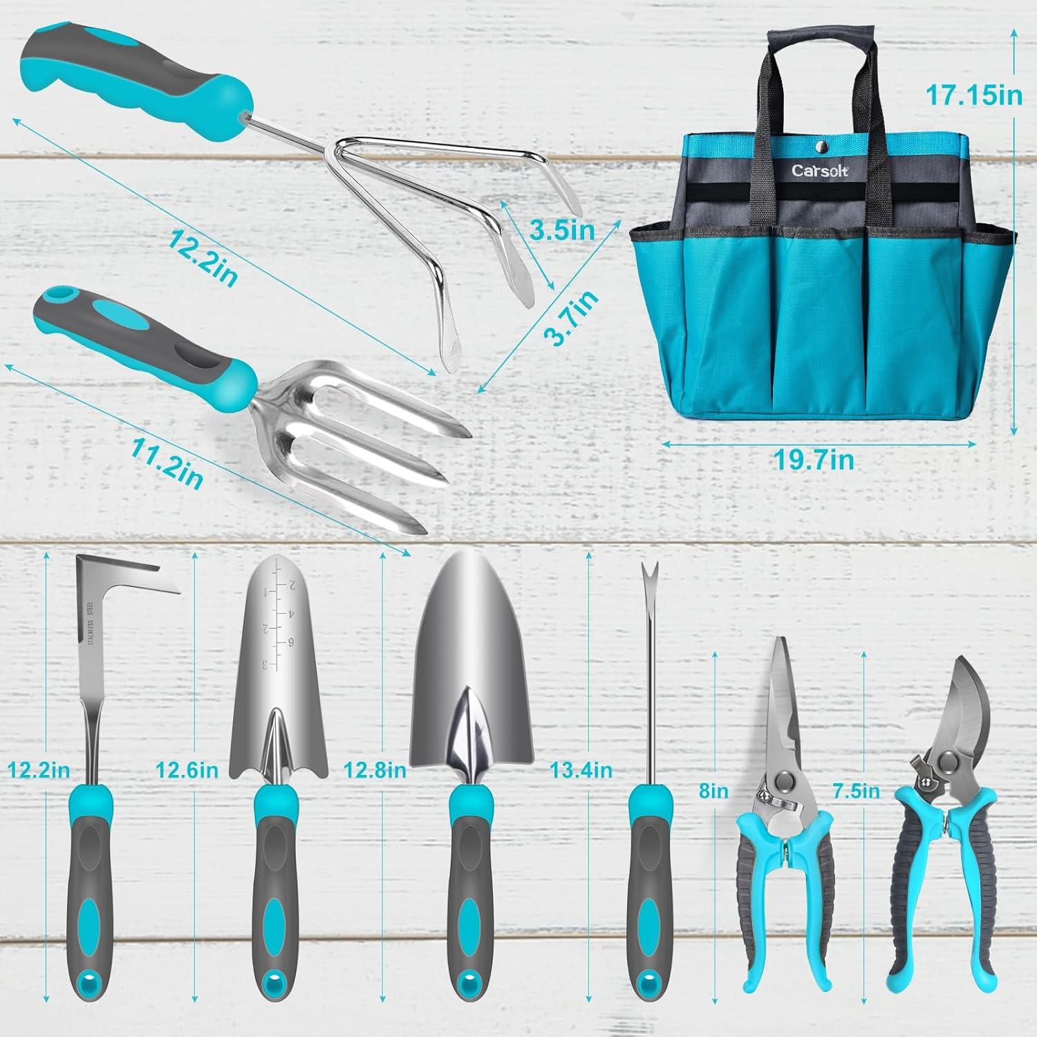 Set de Jardinería Carsolt 10 Piezas Acero Inoxidable Ergonómico