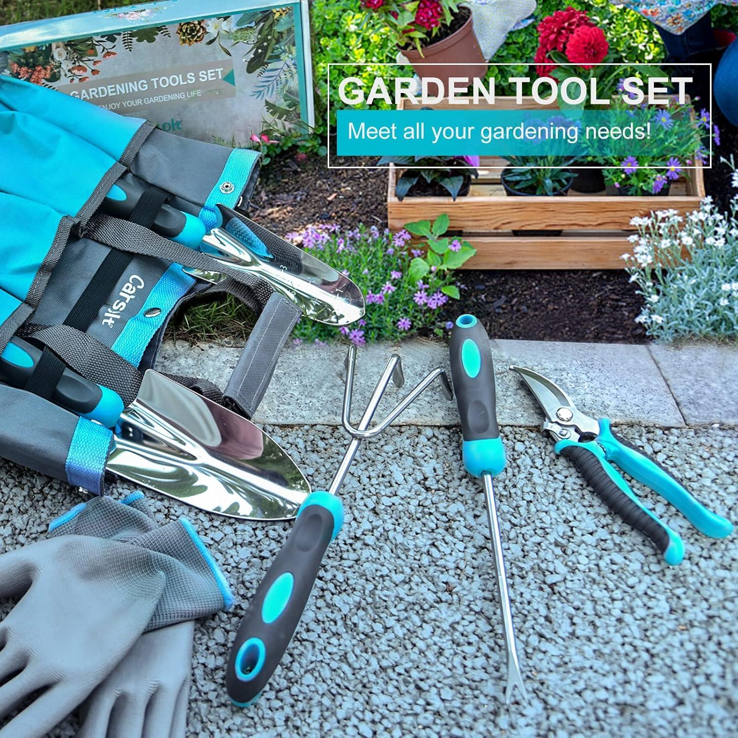 Set de Jardinería Carsolt 10 Piezas Acero Inoxidable Ergonómico