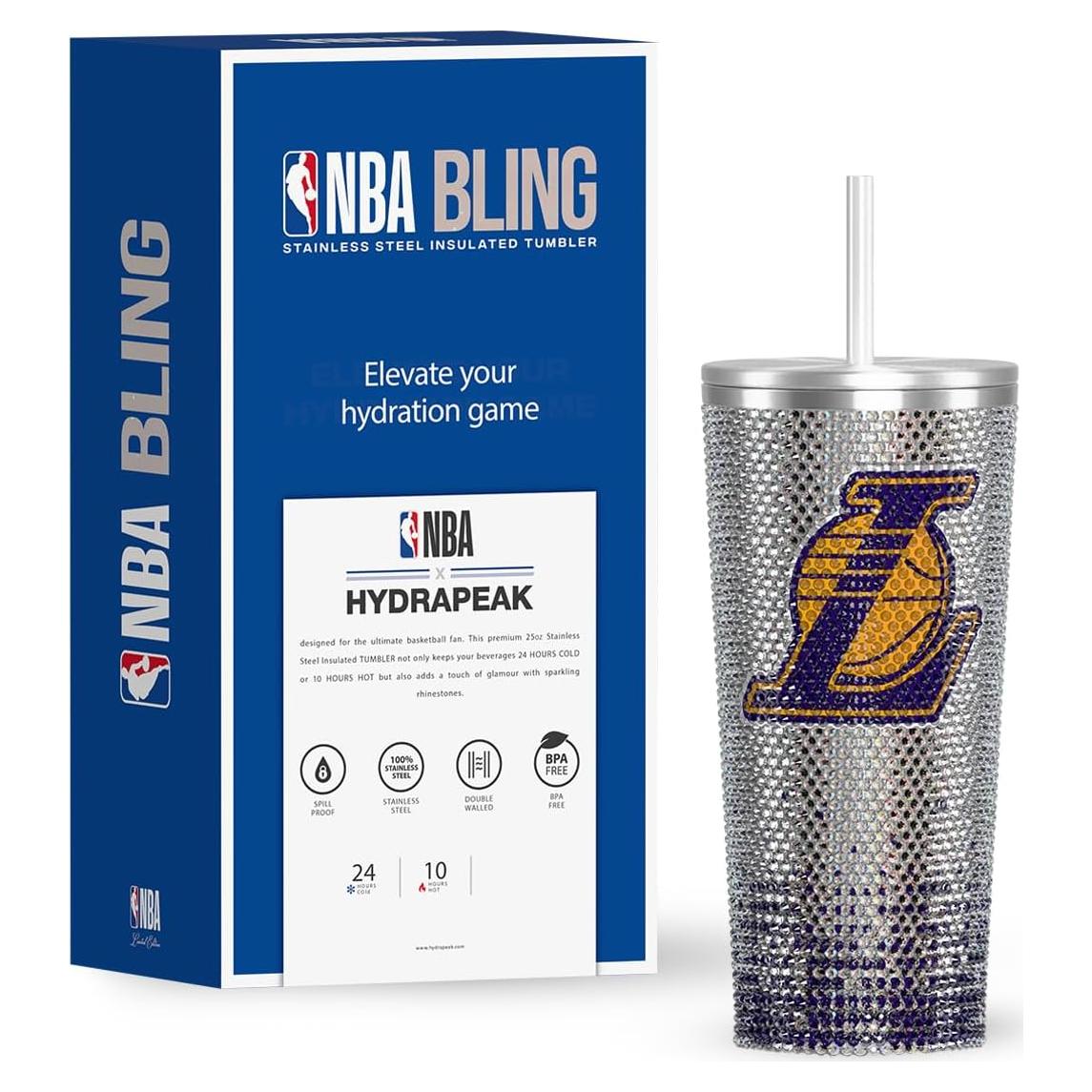 Taza Aislada Hydrapeak 740 ml Los Angeles Lakers con Popote