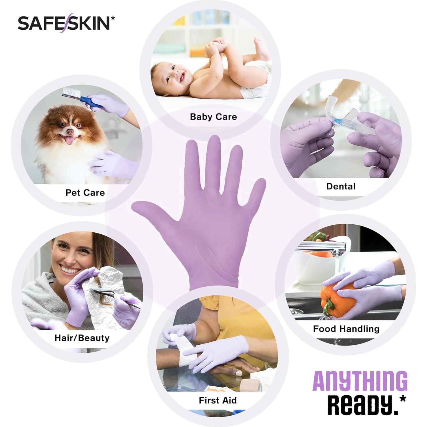 Guantes desechables de nitrilo SAFESKIN 50 unidades sin polvo