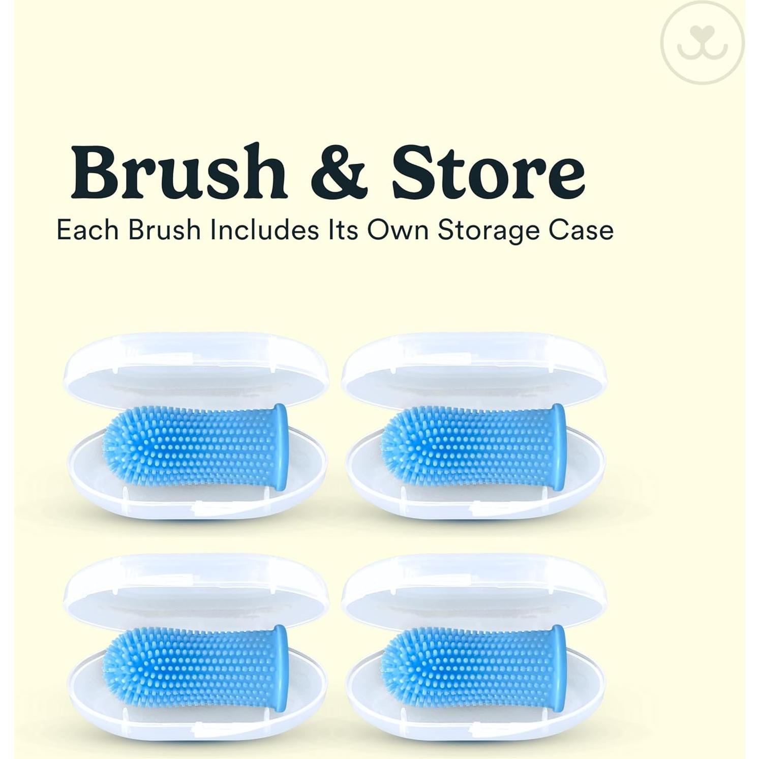 Cepillo de Dientes para Perros Jasper 360° - Kit de 4 Unidades